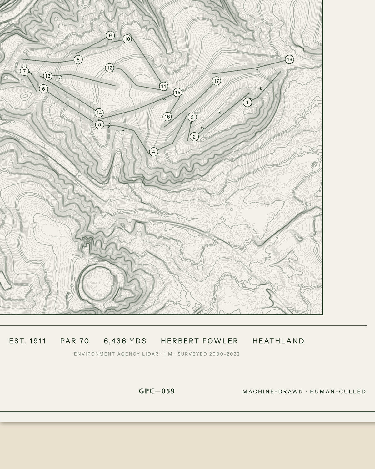 Beau Desert, Staffordshire print, data strip and edition mark