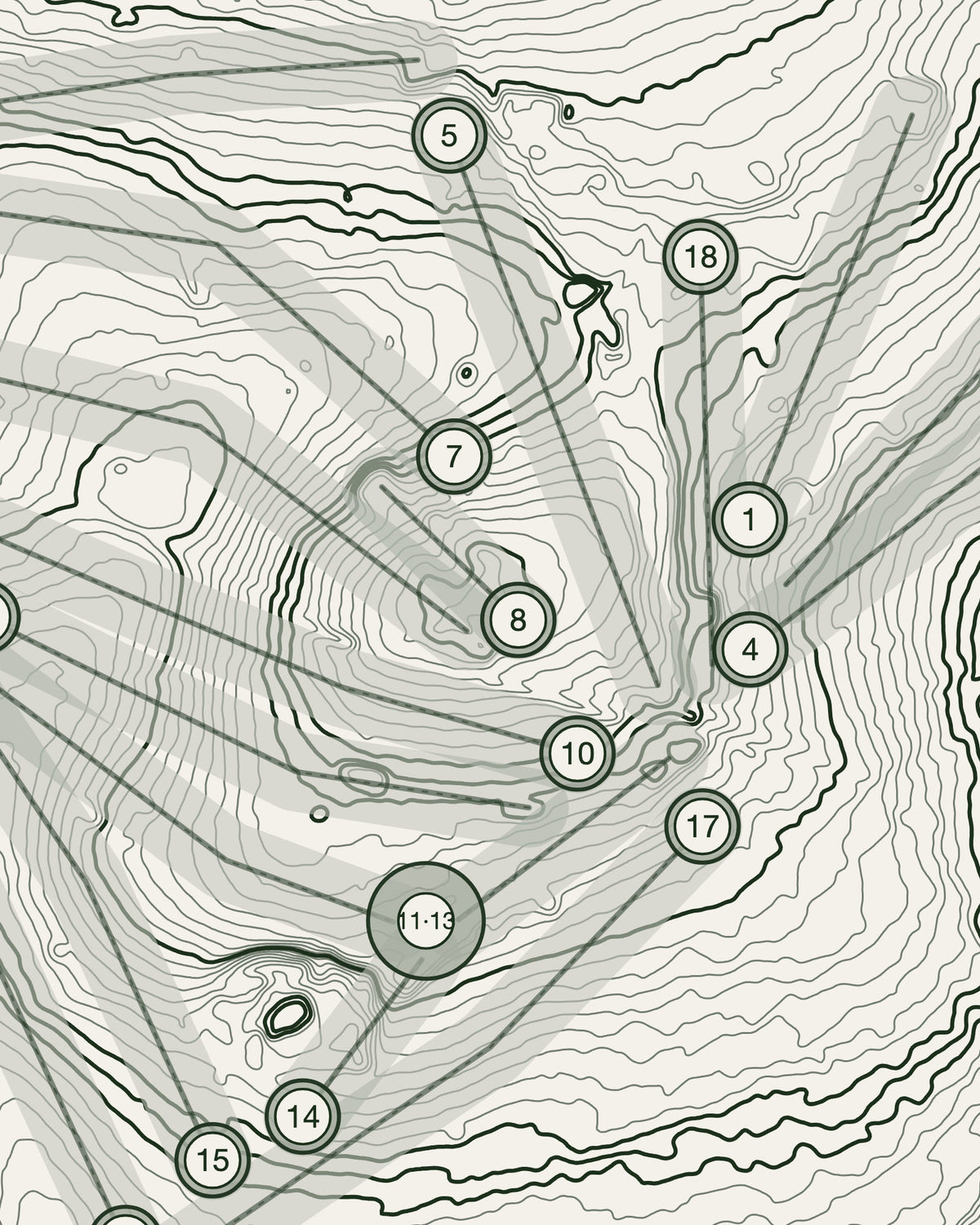 Beeston Fields, Nottinghamshire print, contour detail
