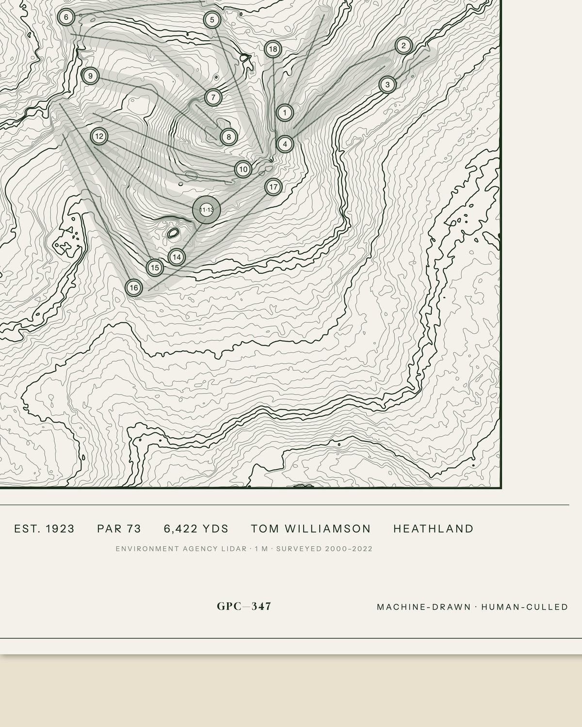Beeston Fields, Nottinghamshire print, data strip and edition mark