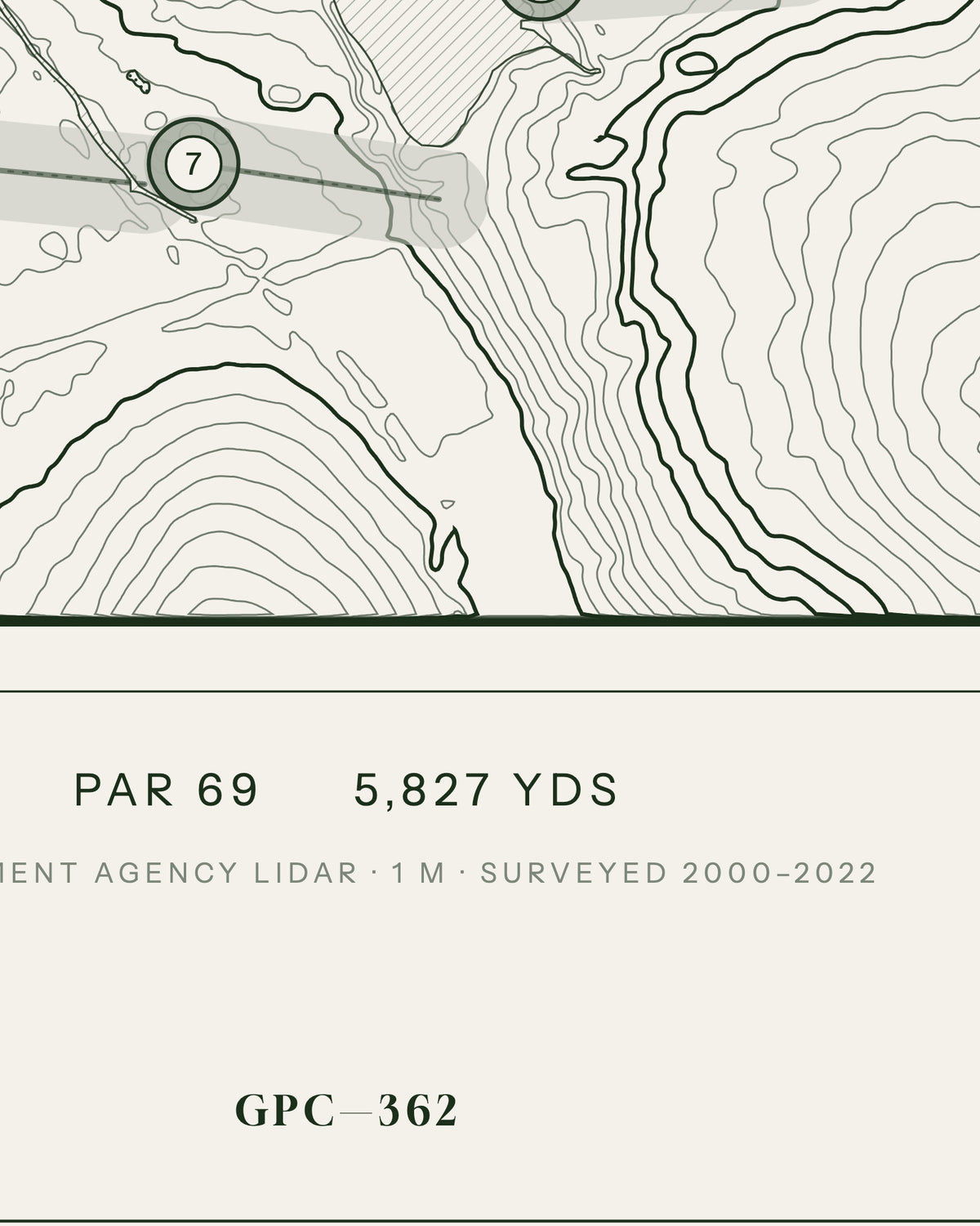 Billingbear Park, Berkshire print, contour detail