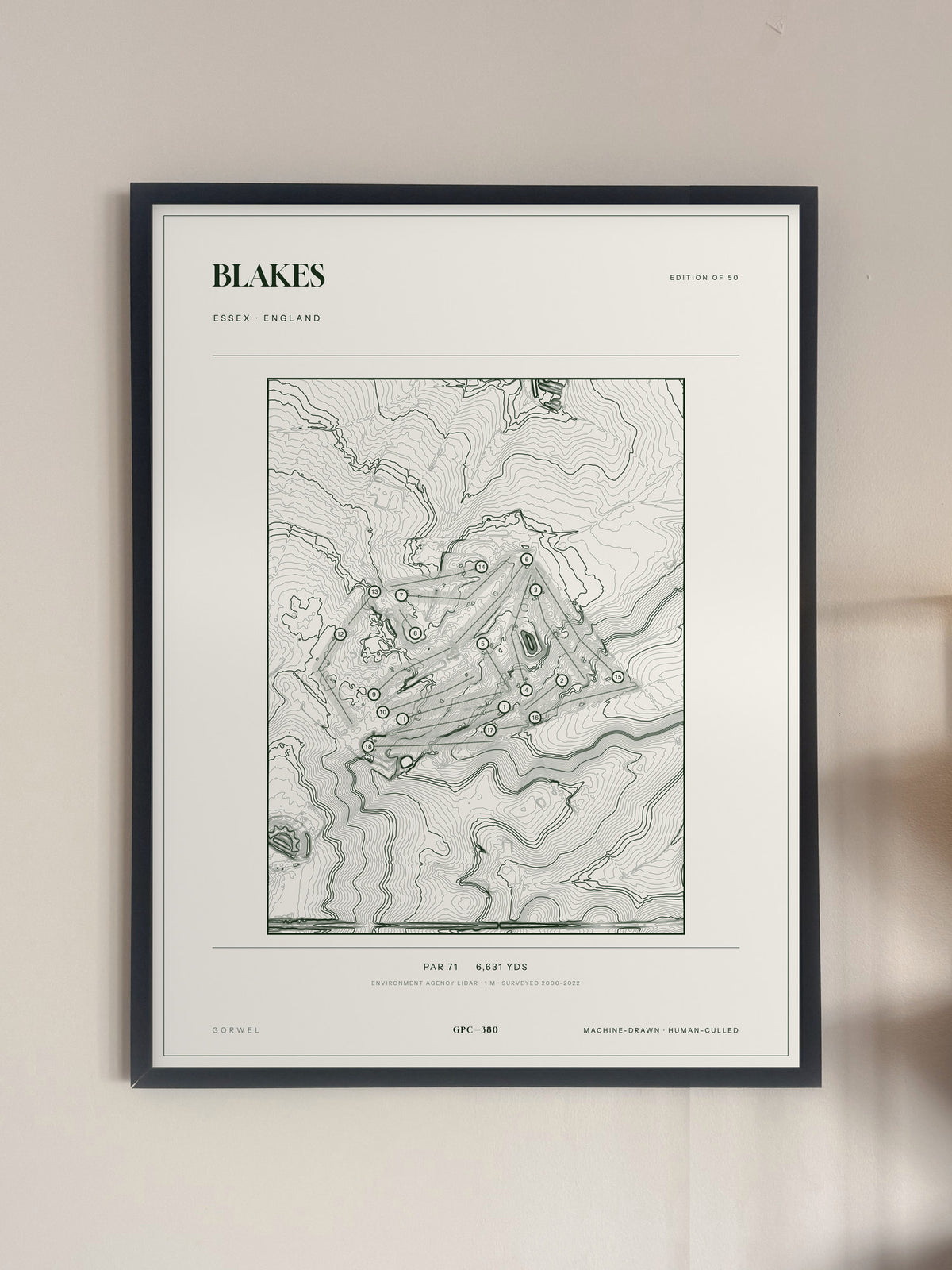 Blakes, Essex print, framed, on a wall