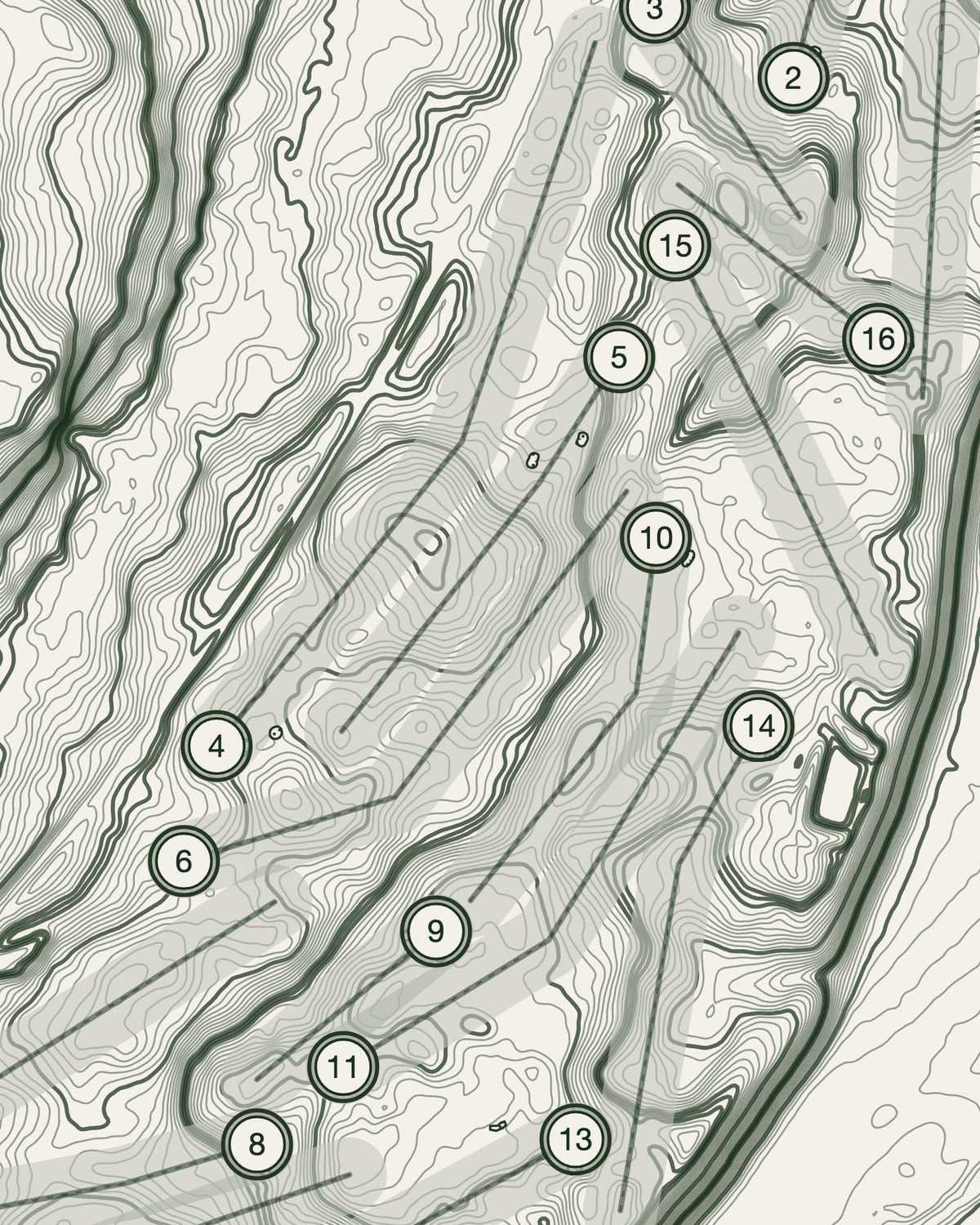 Boat of Garten, Inverness-shire print, contour detail