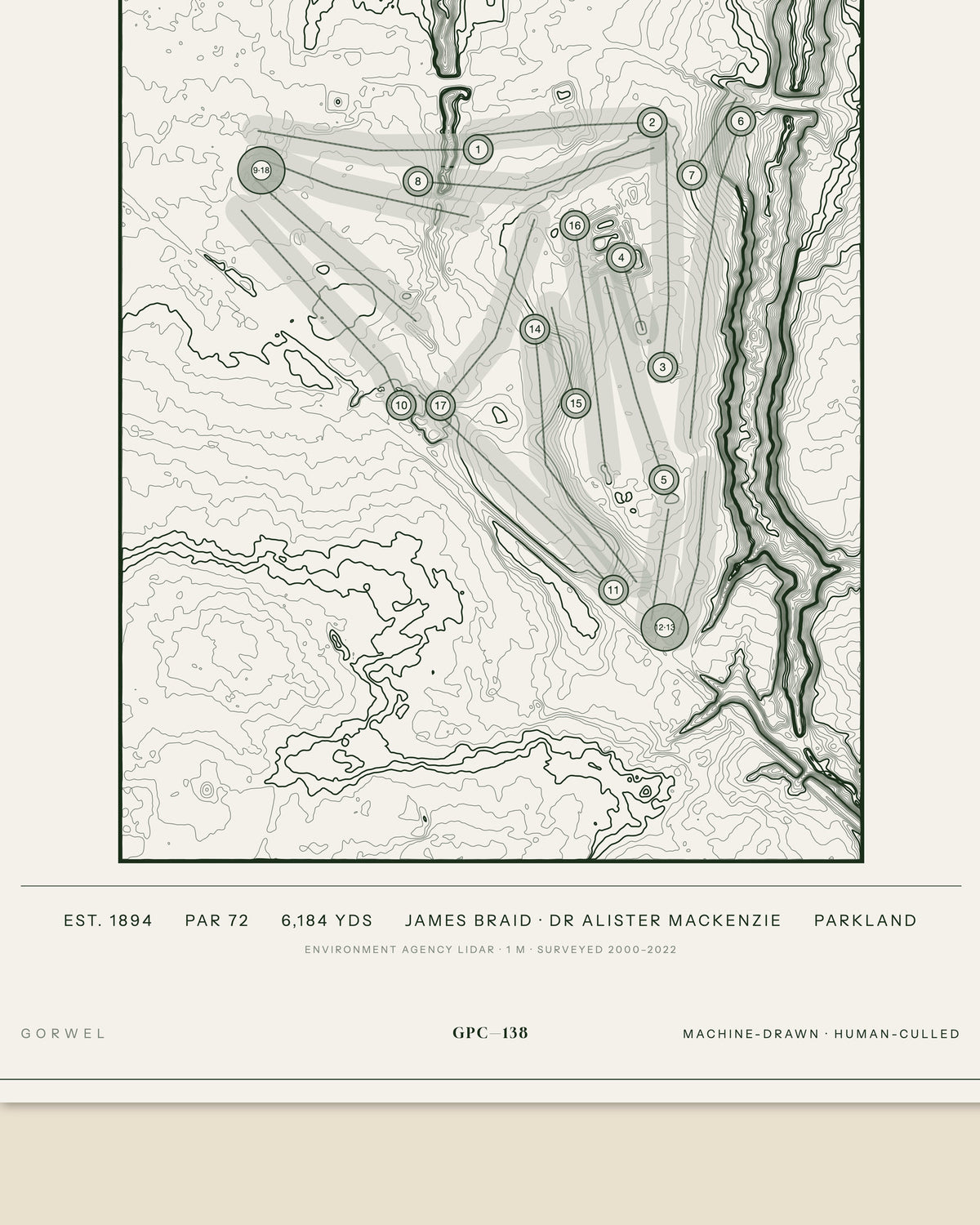 Bramall Park, Cheshire print, data strip and edition mark