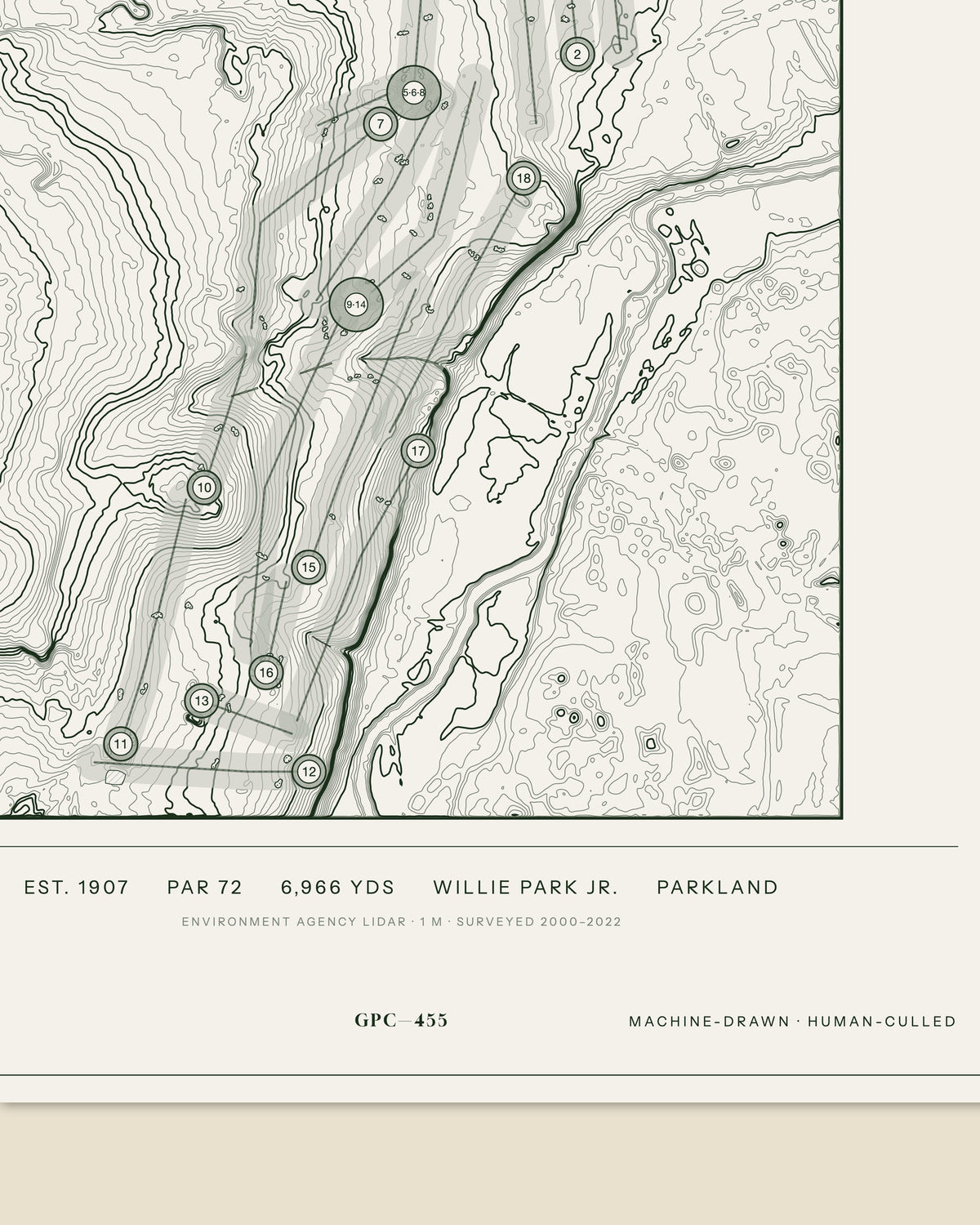 Burhill, Surrey print, data strip and edition mark