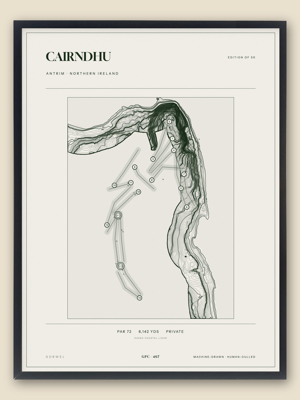 Cairndhu topographic golf course print — catalogue plate — Gorwel Print Co