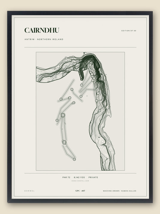 Cairndhu topographic golf course print — catalogue plate — Gorwel Print Co