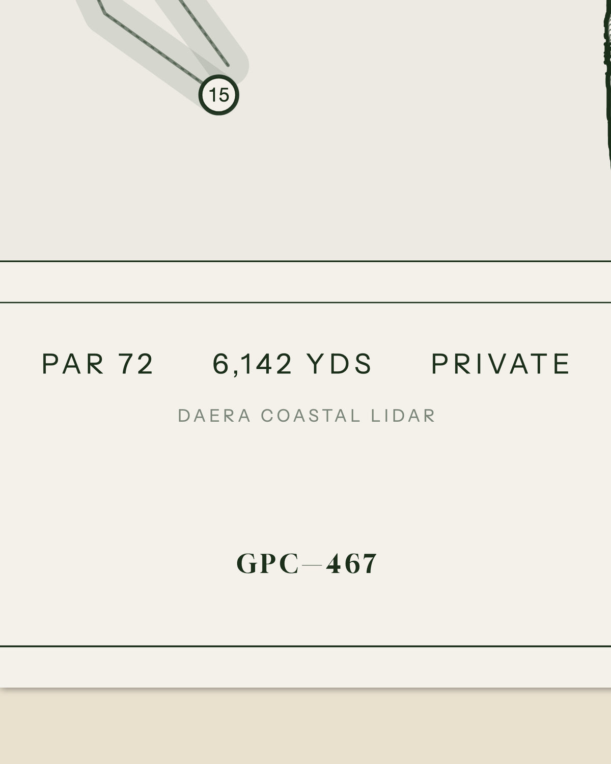 Cairndhu topographic golf course print — data strip and edition mark — Gorwel Print Co