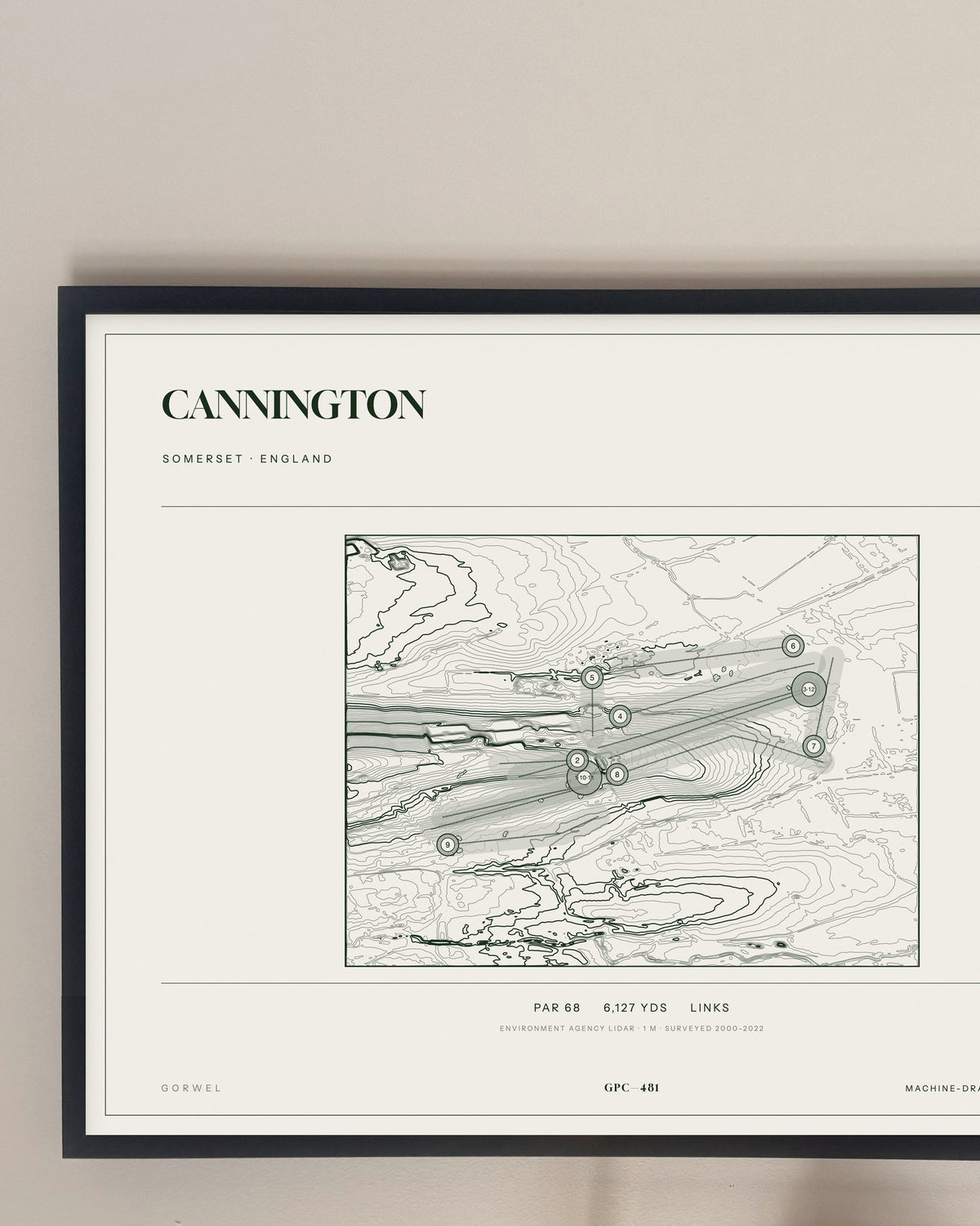 Cannington, Somerset print, framed, on a wall