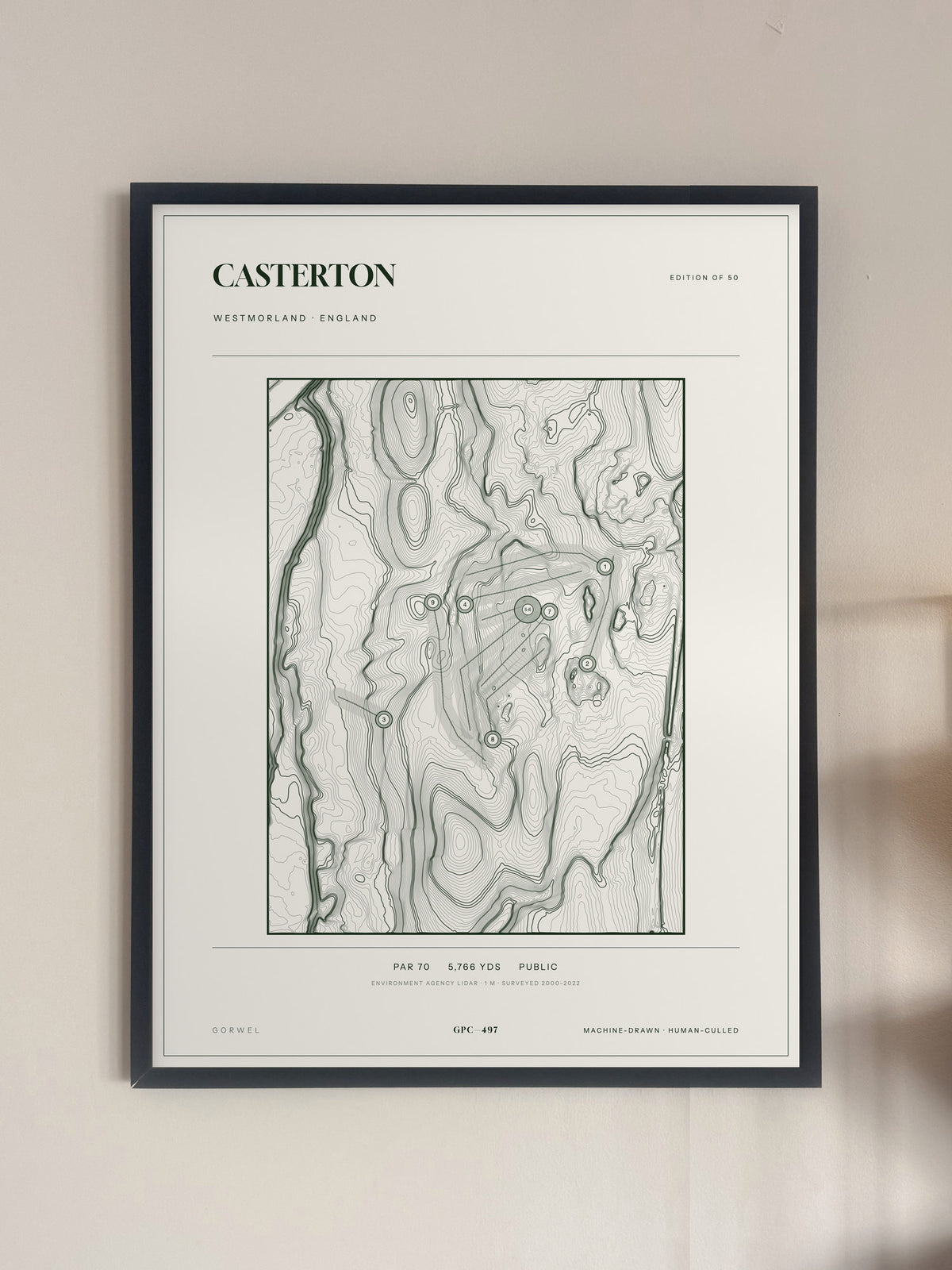 Casterton, Westmorland print, framed, on a wall