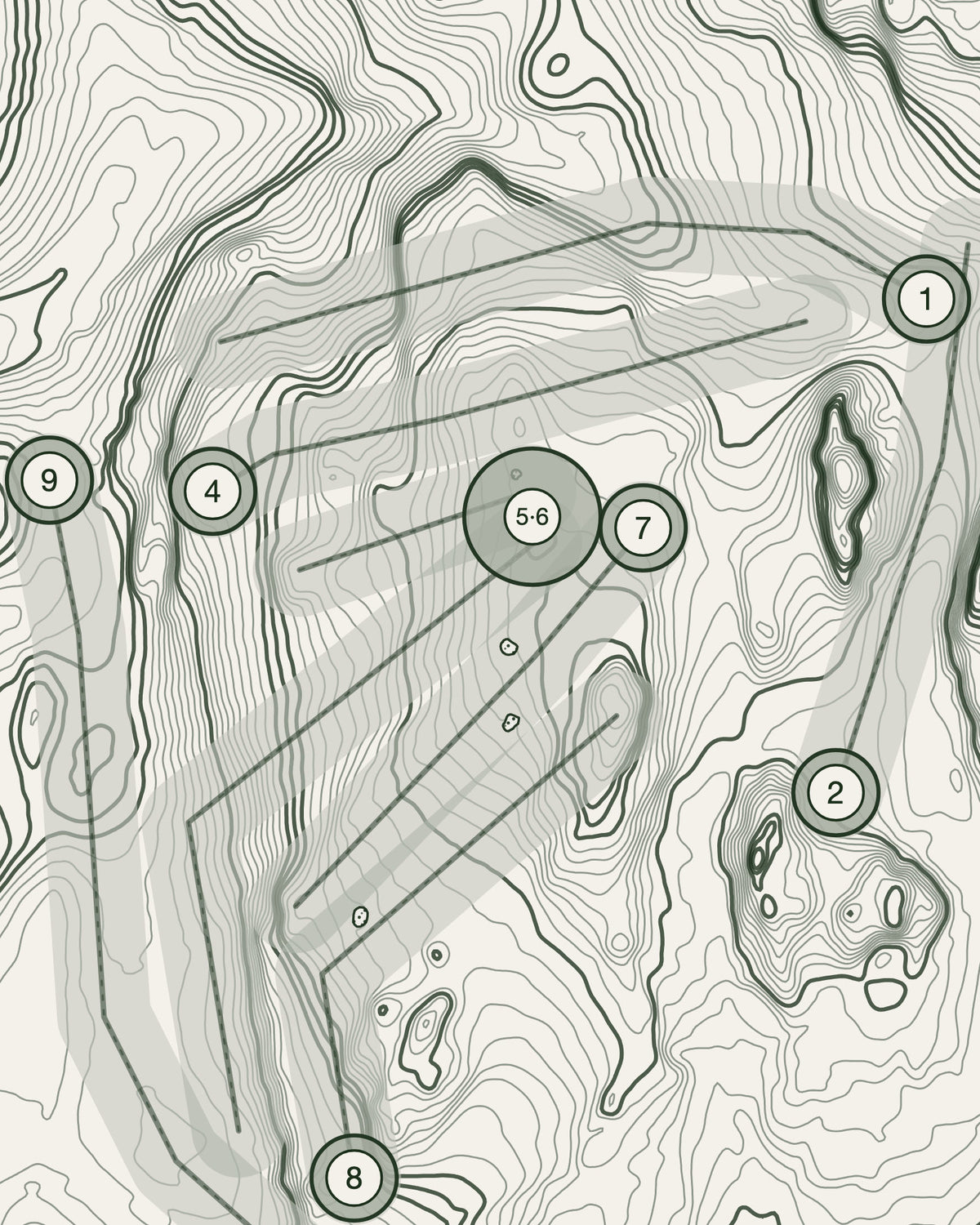 Casterton, Westmorland print, contour detail
