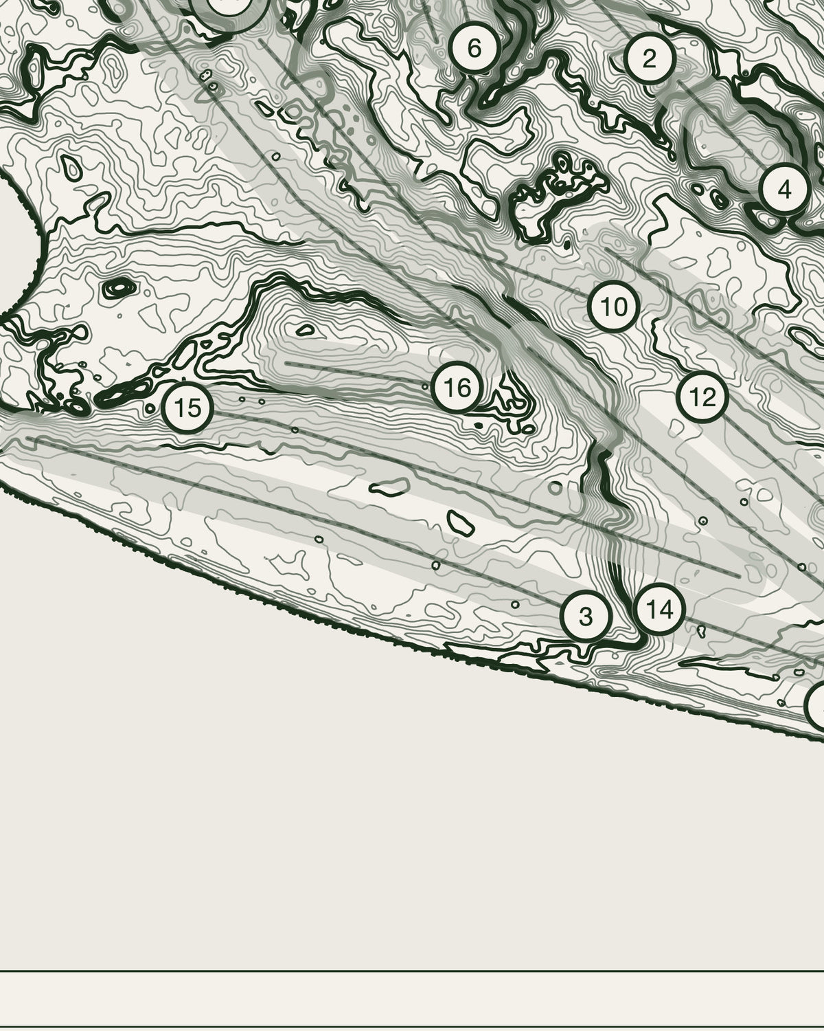 Castlerock Mussenden, Londonderry print, contour detail