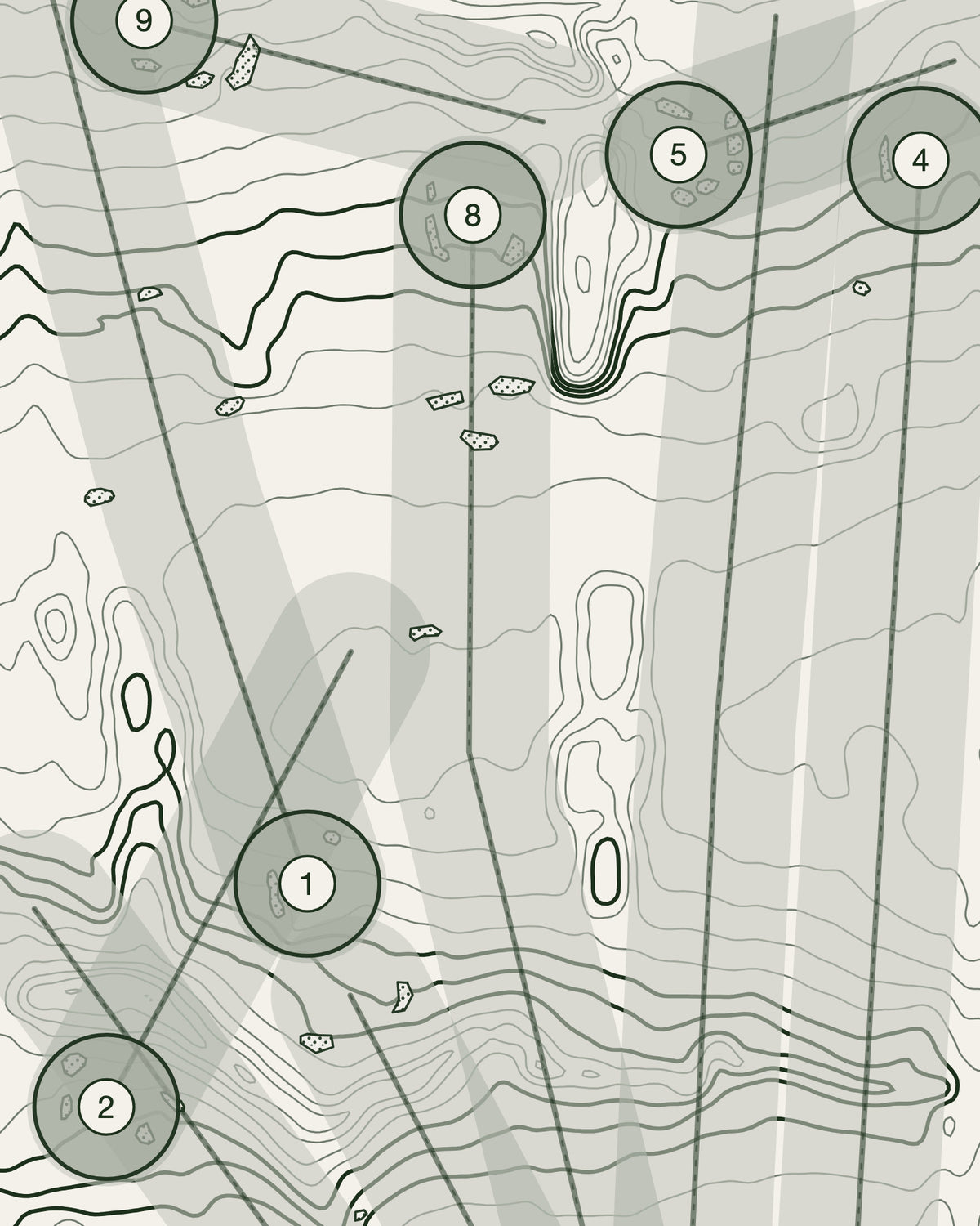 Cheadle, Cheshire print, contour detail