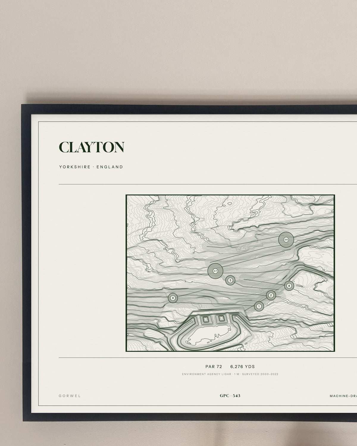 Clayton, Yorkshire print, framed, on a wall