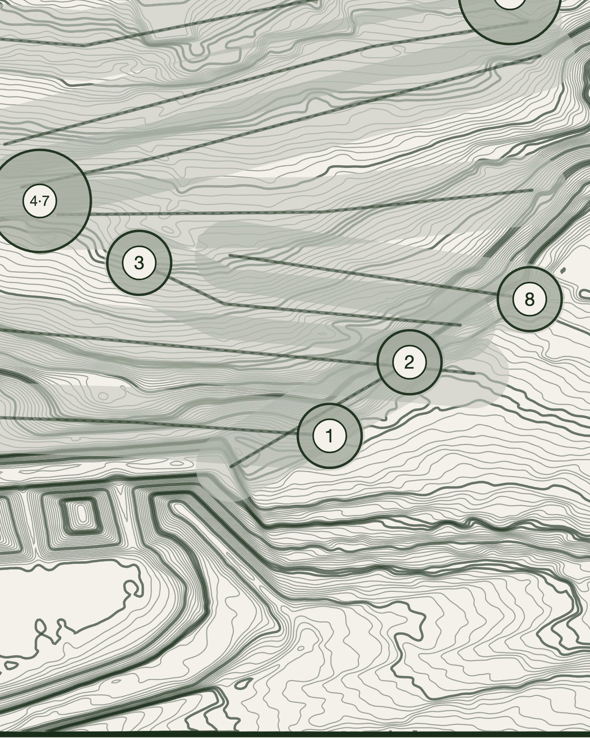 Clayton, Yorkshire print, contour detail