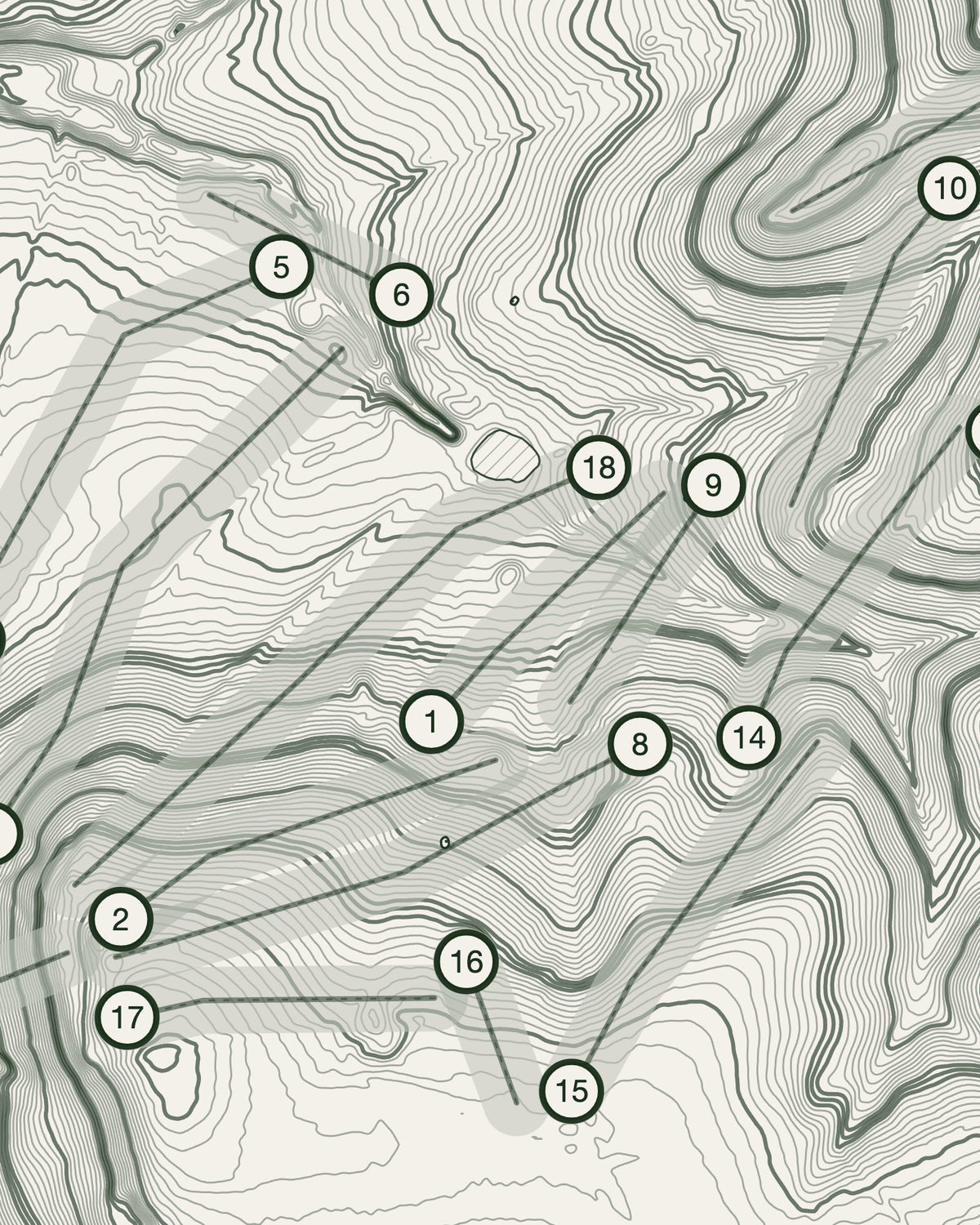Cold Ashby, Northamptonshire print, contour detail