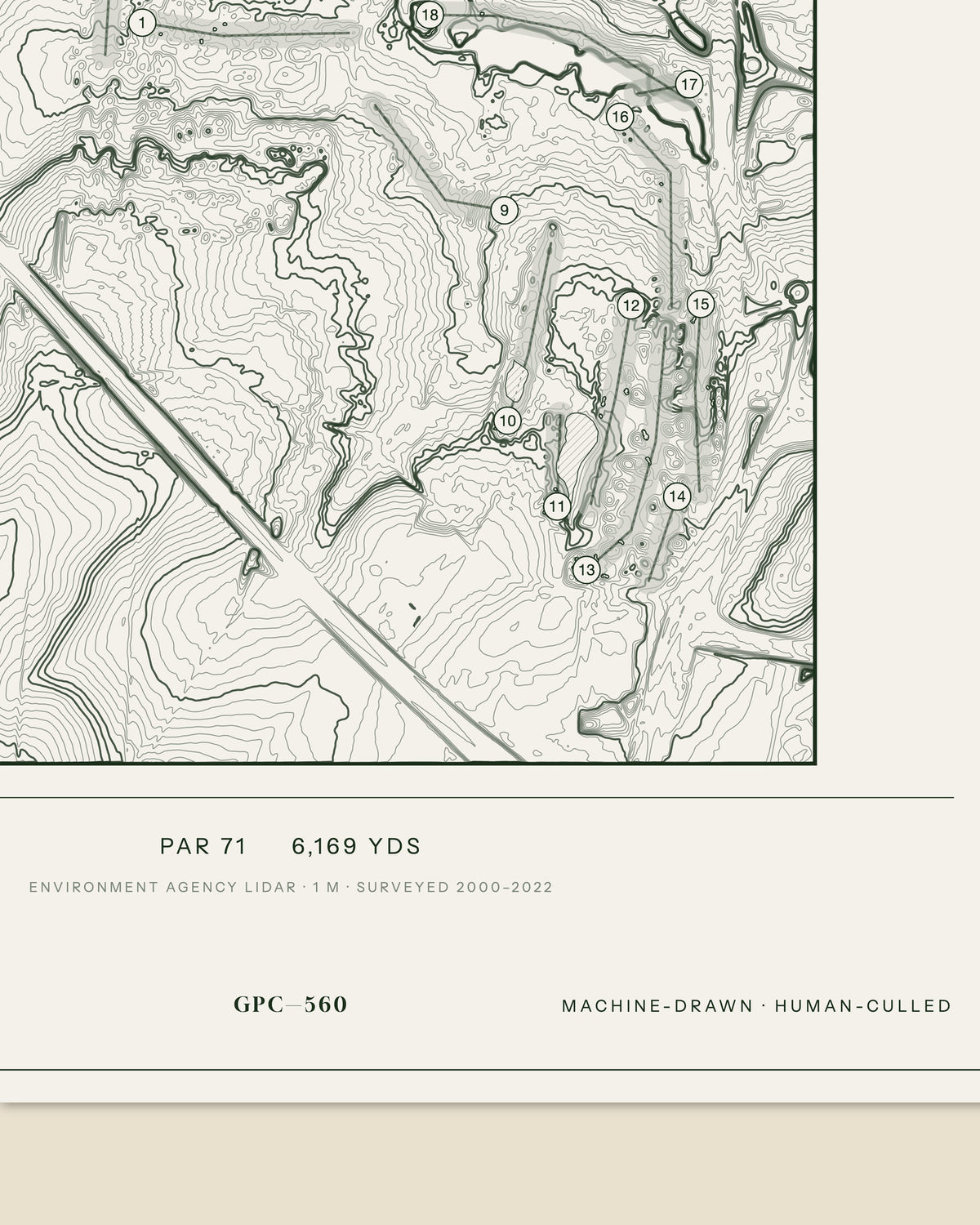 Collingtree Park, Northamptonshire print, data strip and edition mark