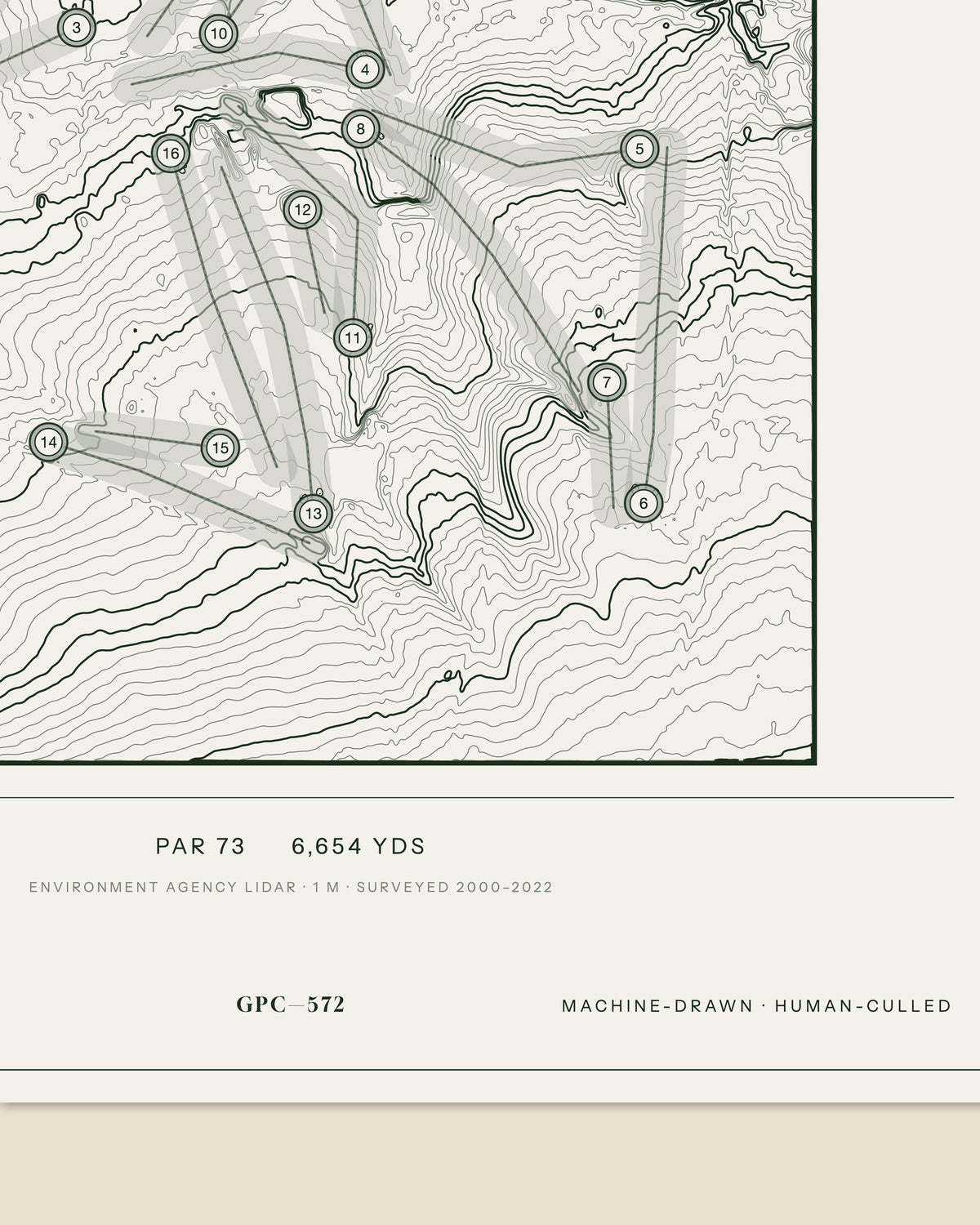 Copthorne, Sussex print, data strip and edition mark