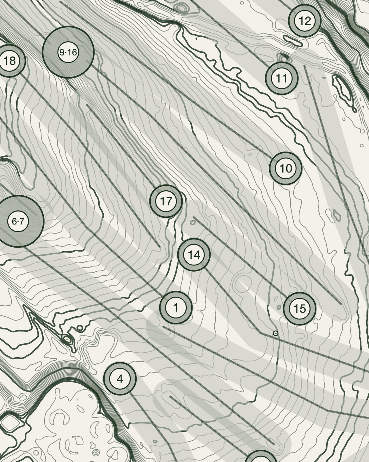 Coventry, Warwickshire print, contour detail