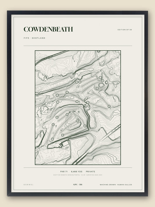 Cowdenbeath topographic golf course print — catalogue plate — Gorwel Print Co