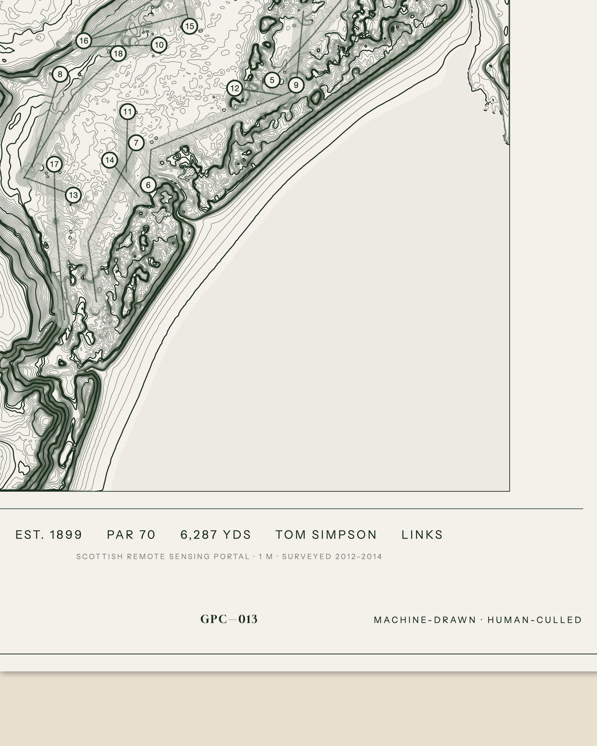 Cruden Bay, Aberdeenshire print, data strip and edition mark