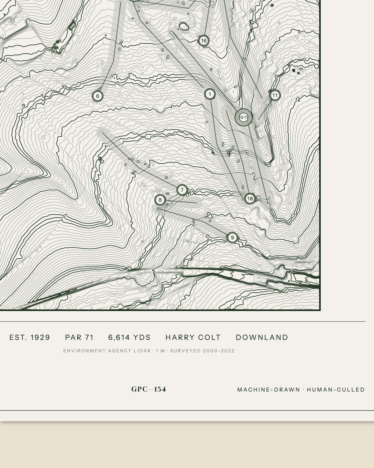 Cuddington, Surrey print, data strip and edition mark