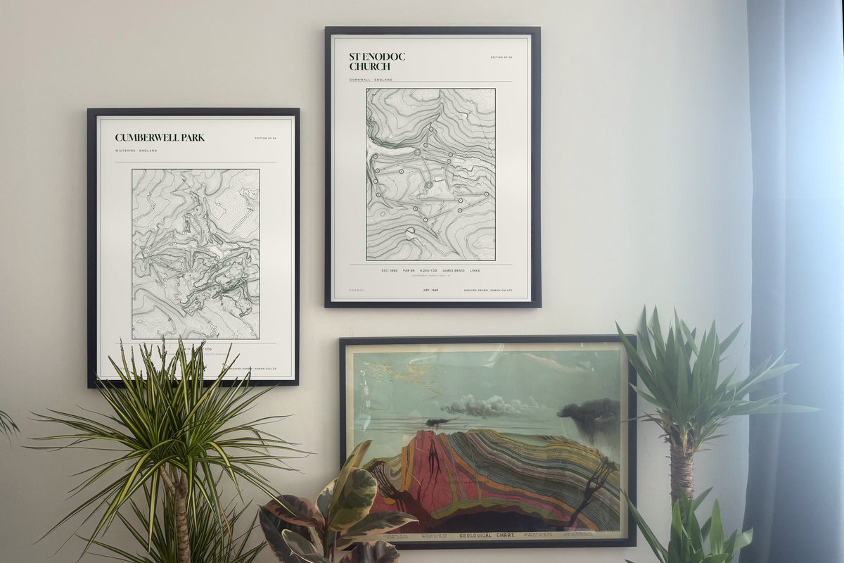 Cumberwell Park, Wiltshire and  prints, framed, gallery wall