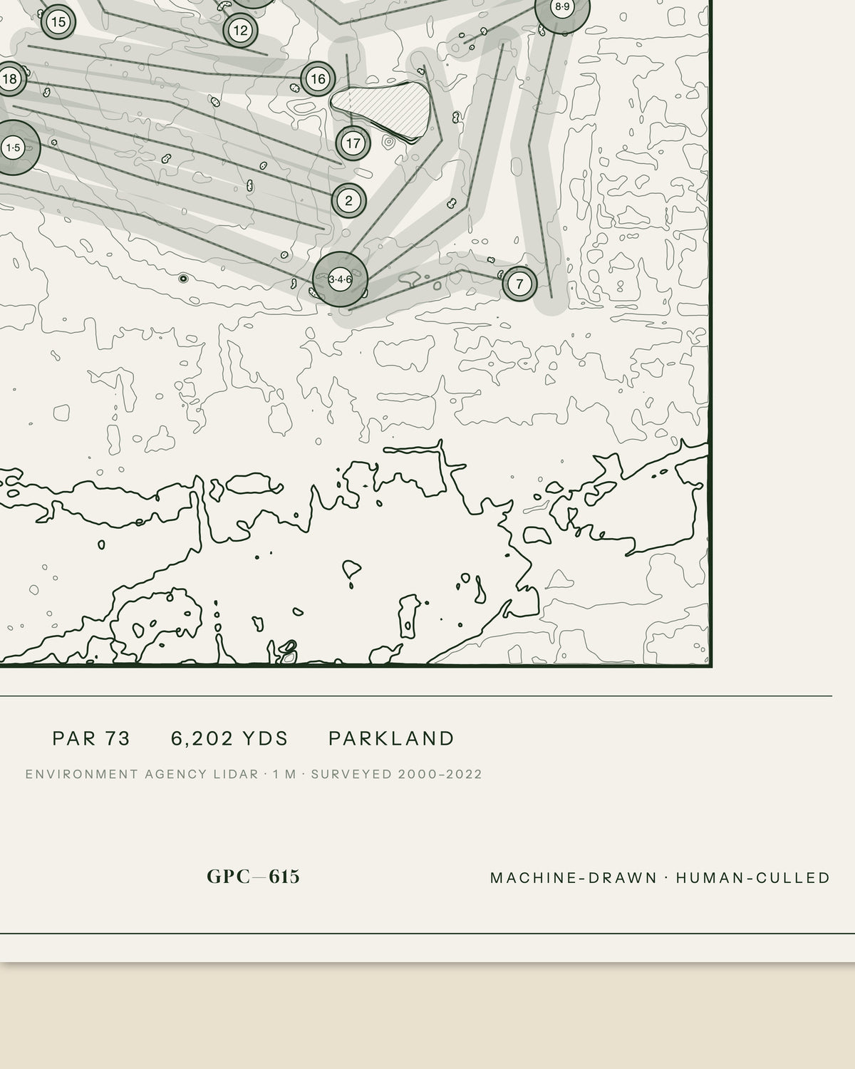 Davyhulme Park, Lancashire print, data strip and edition mark