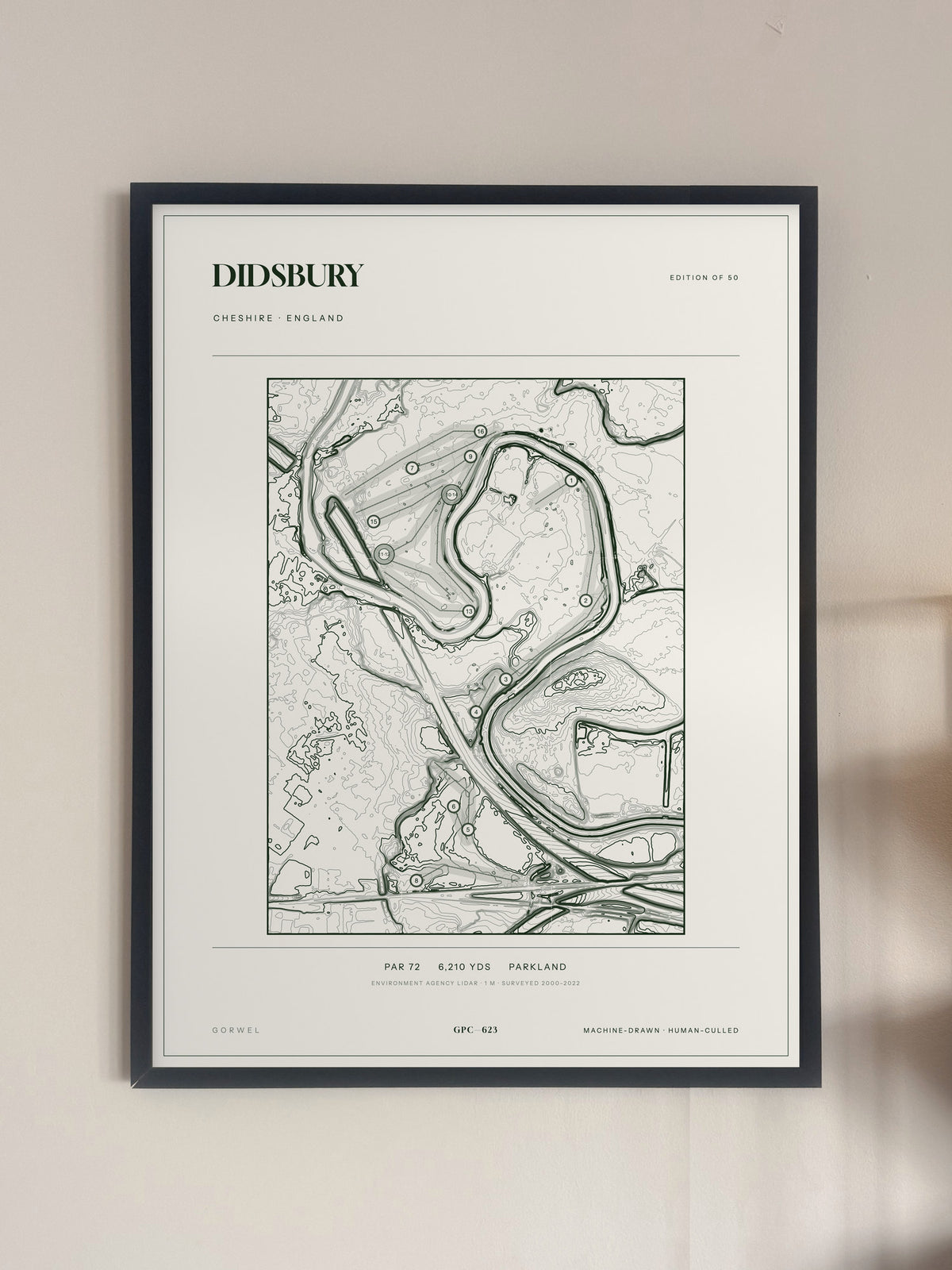 Didsbury, Cheshire print, framed, on a wall