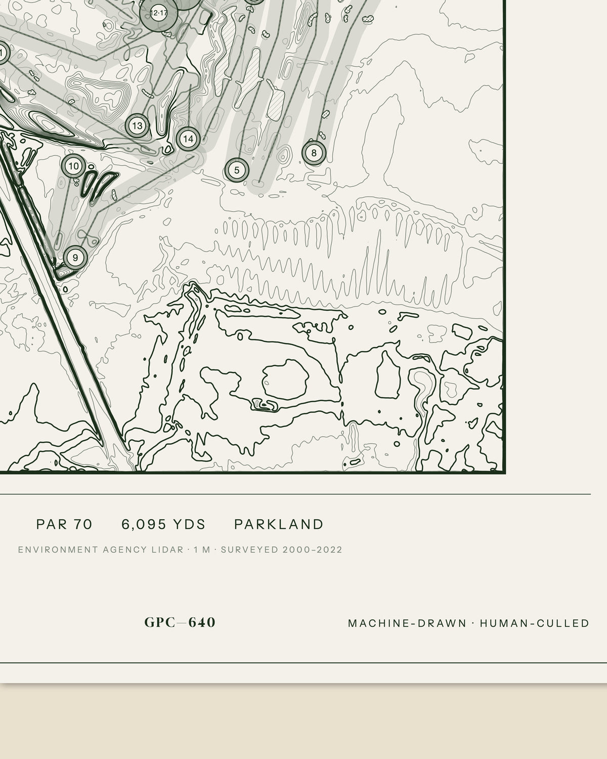Drayton Park, Oxfordshire print, data strip and edition mark