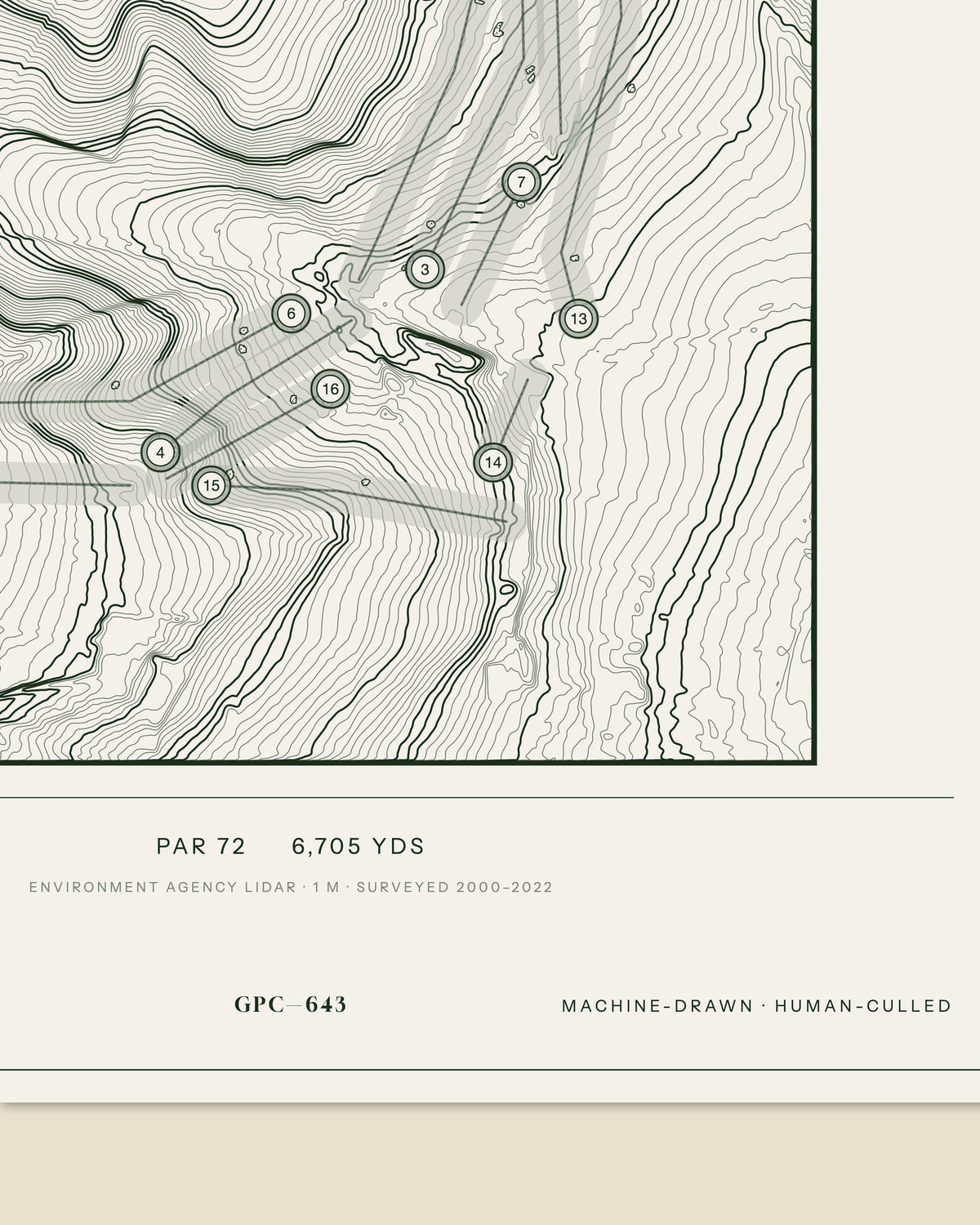 Druids Heath, Staffordshire print, data strip and edition mark