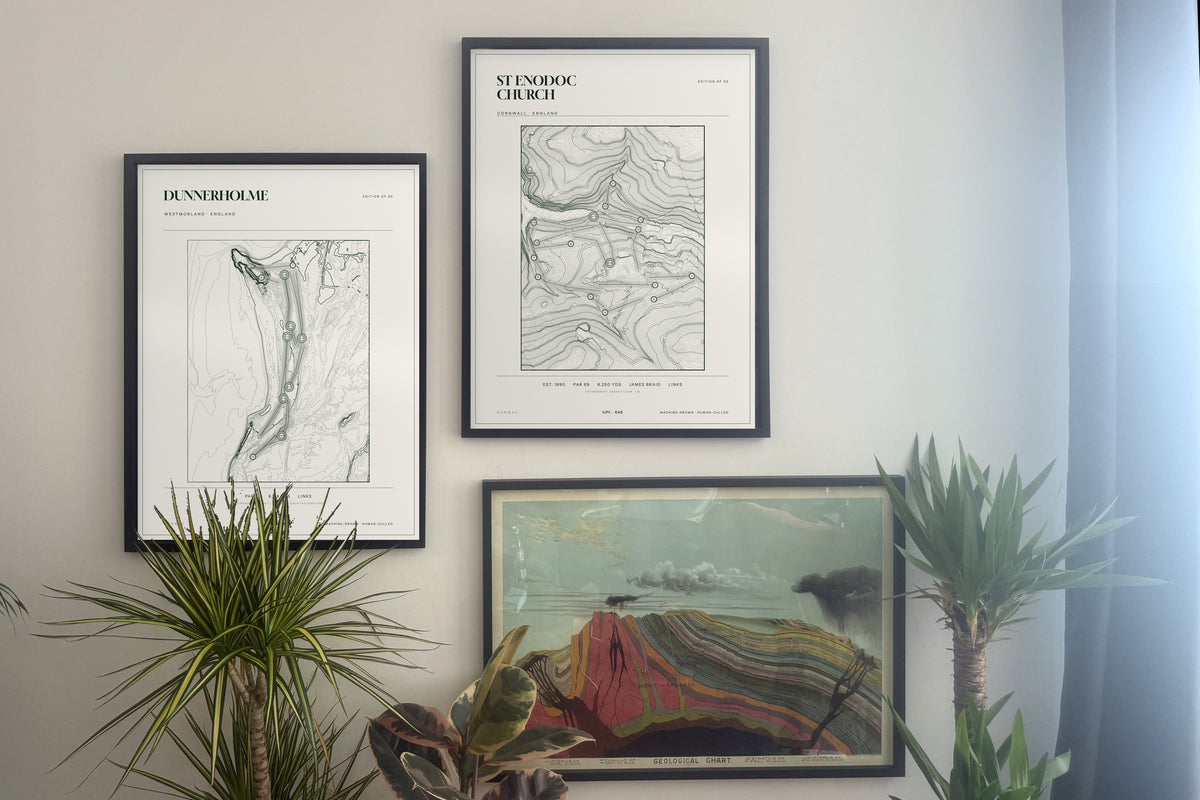 Dunnerholme, Westmorland and  prints, framed, gallery wall
