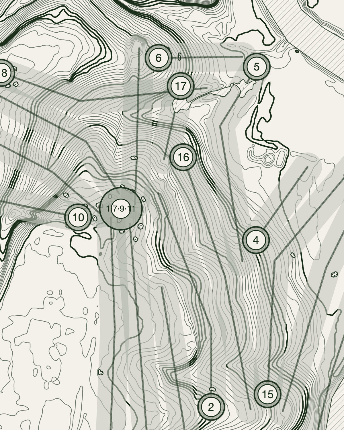 Eaglescliffe, Durham print, contour detail