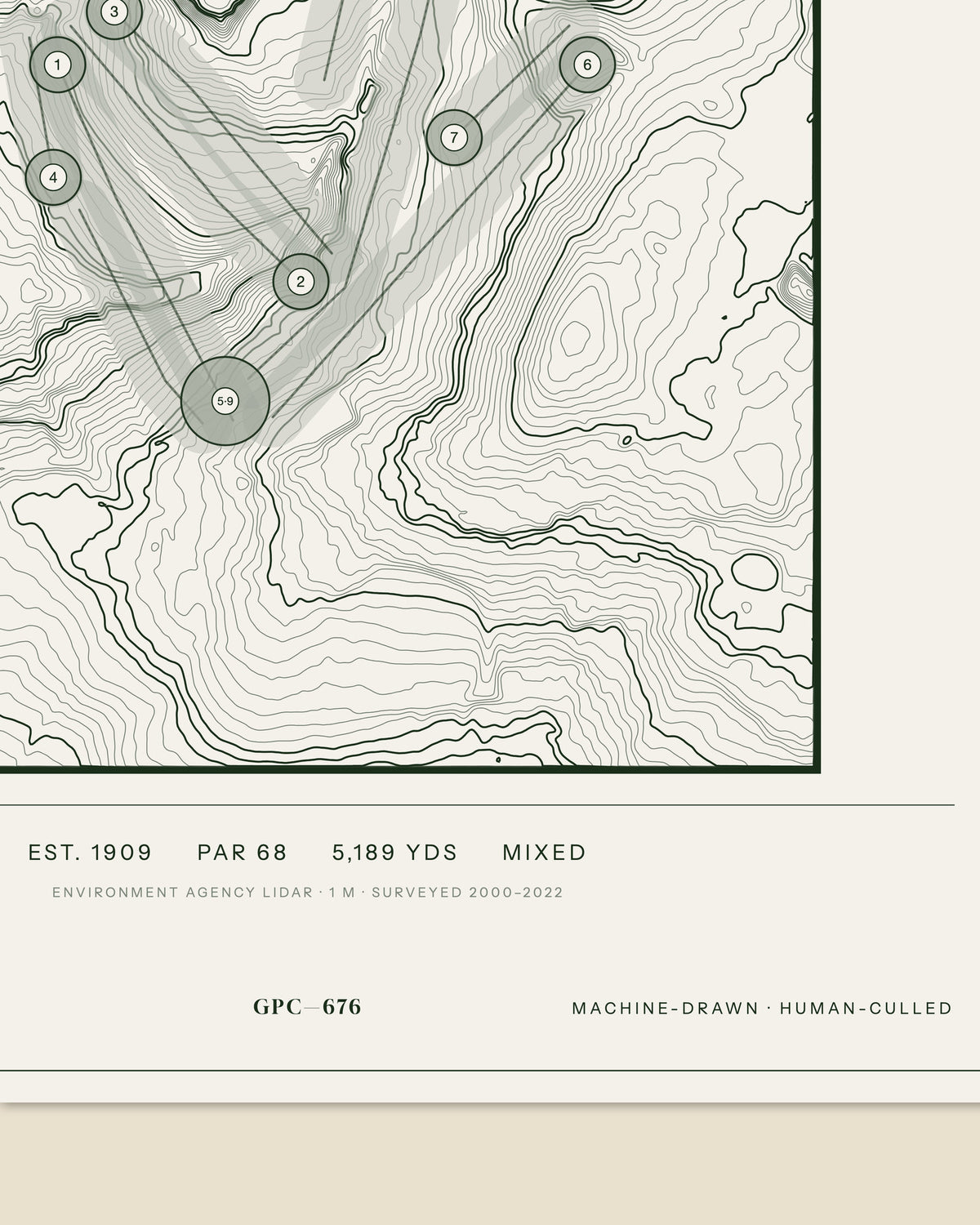 East Bierley, Yorkshire print, data strip and edition mark
