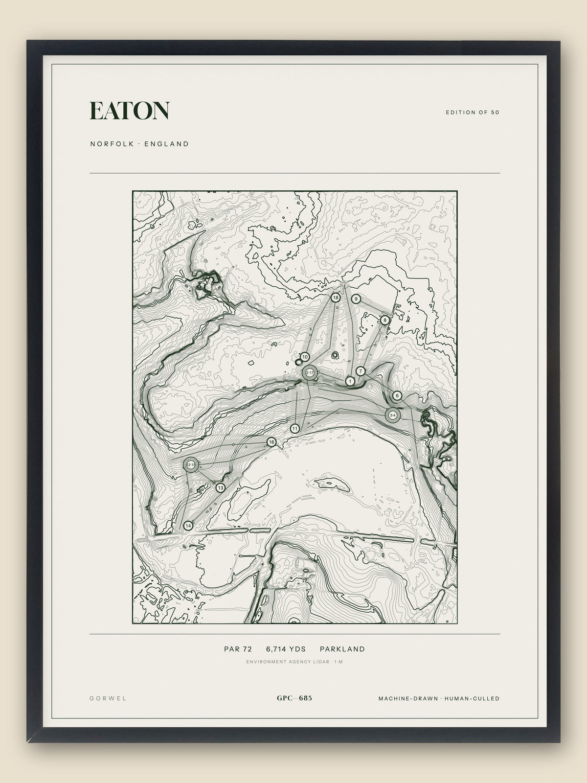 Eaton topographic golf course print — catalogue plate — Gorwel Print Co