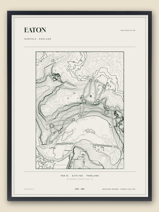 Eaton topographic golf course print — catalogue plate — Gorwel Print Co