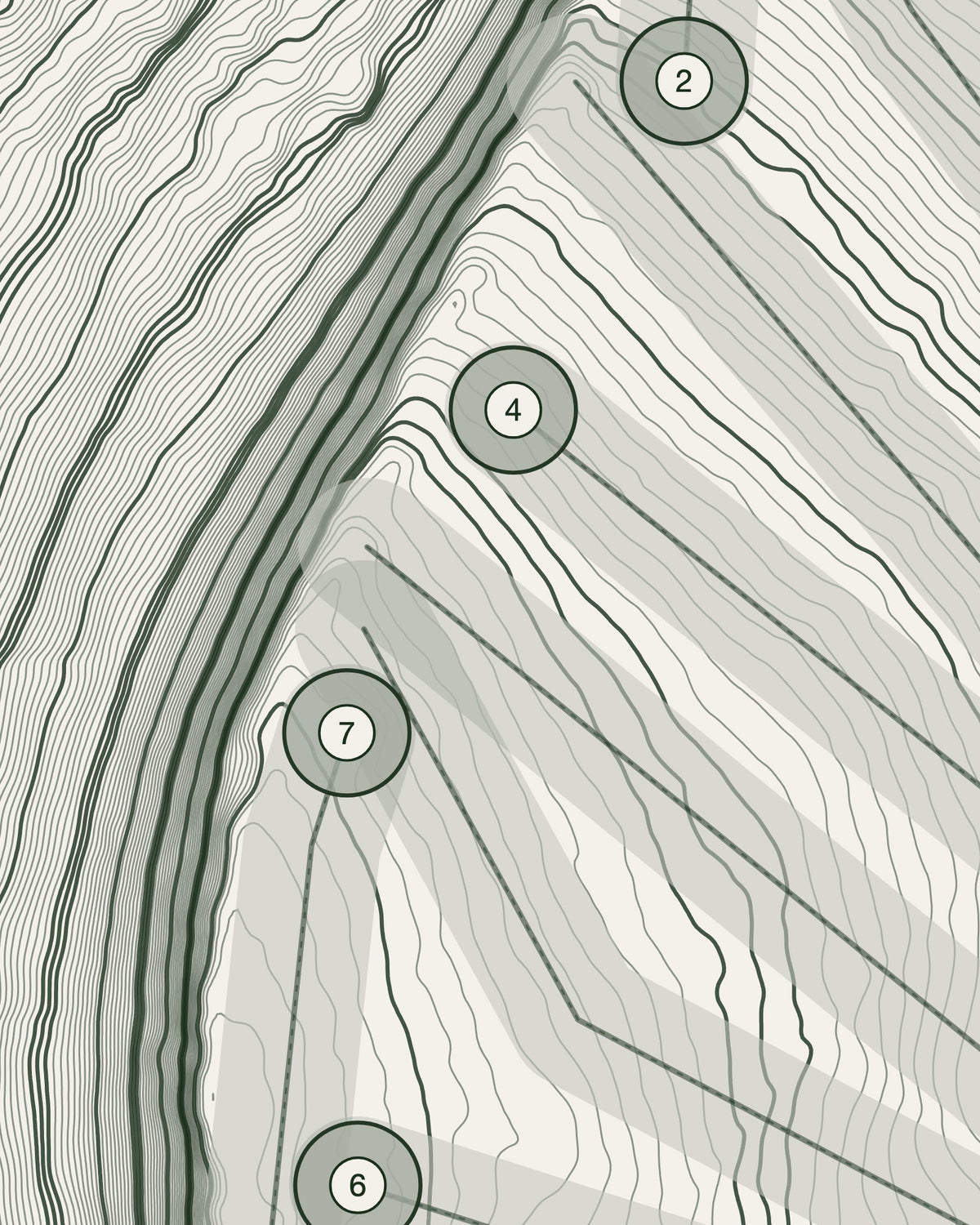 Elland, Yorkshire print, contour detail