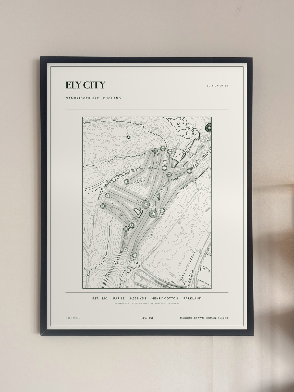Ely City, Cambridgeshire print, framed, on a wall