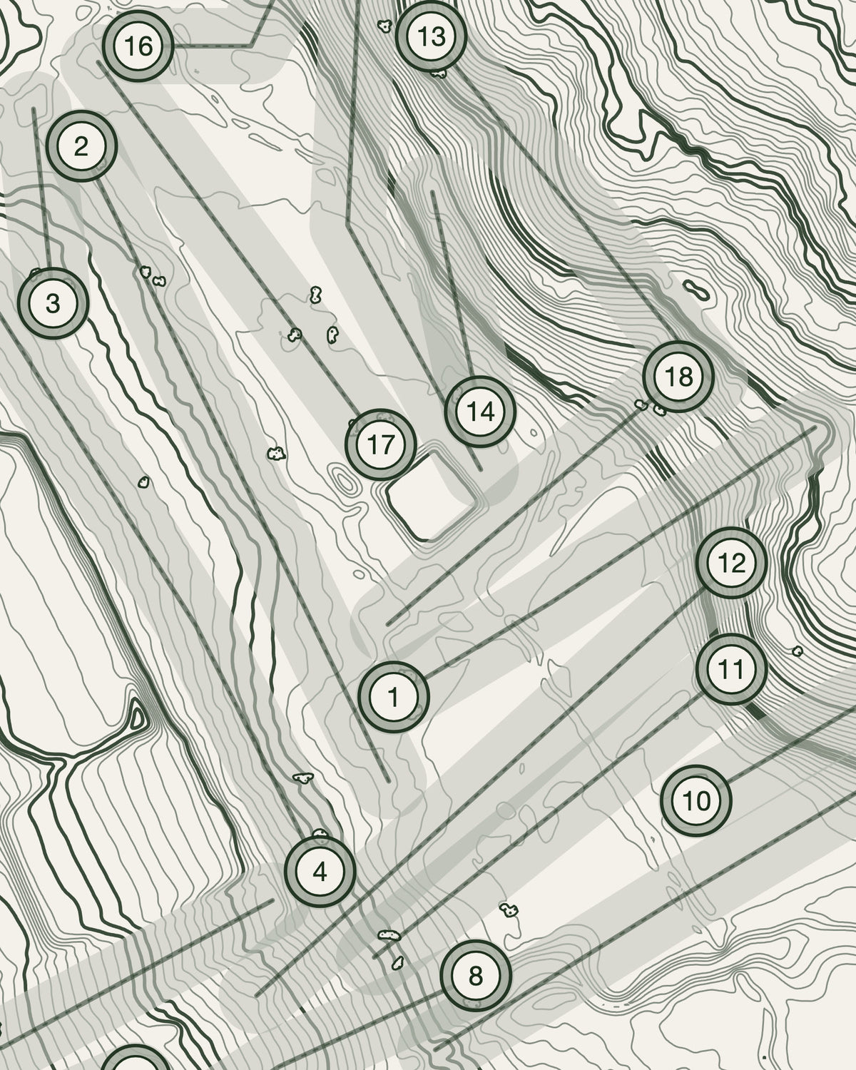 Enfield, Middlesex print, contour detail