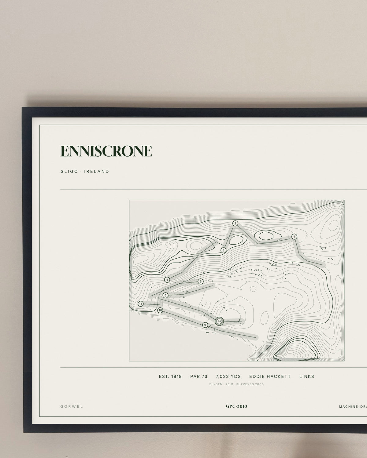 Enniscrone, Sligo print, framed, on a wall