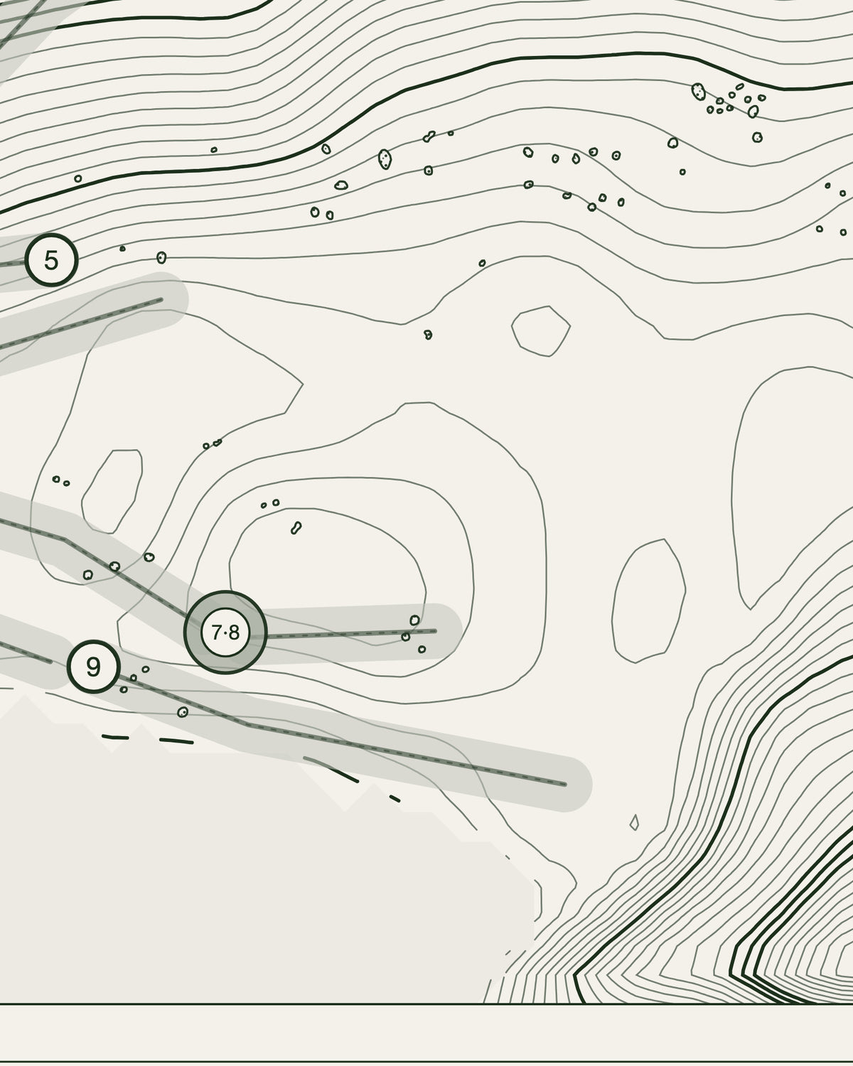 Enniscrone, Sligo print, contour detail