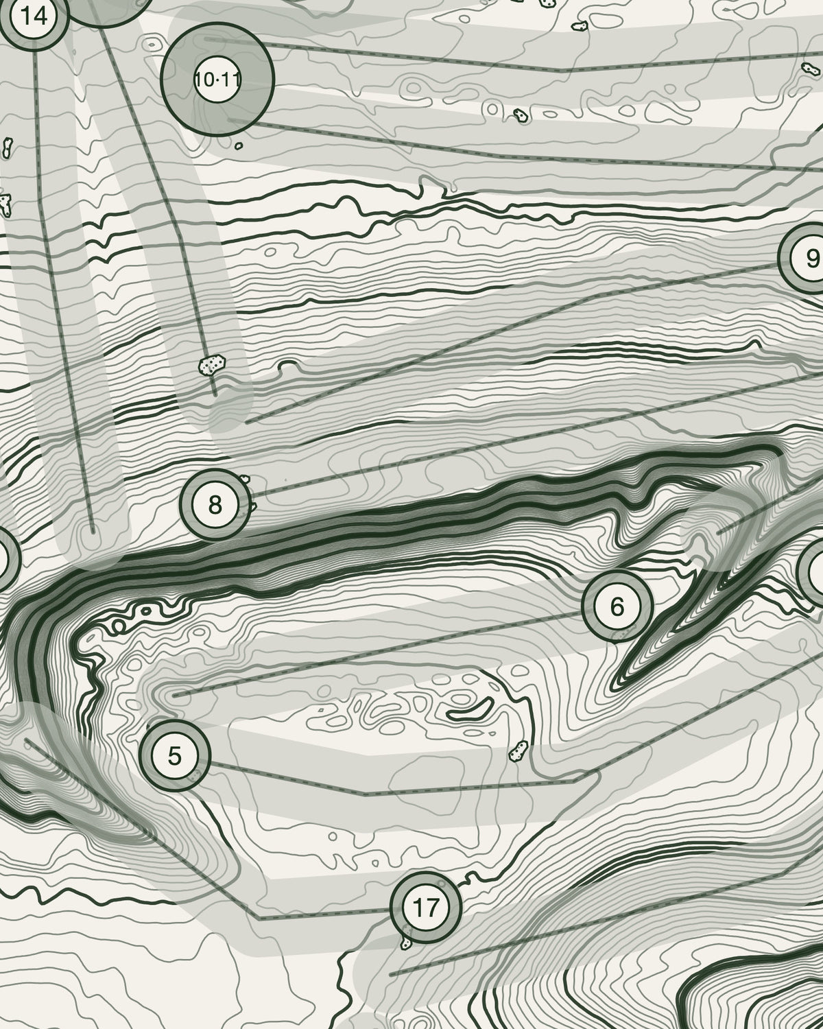 Erlestoke, Wiltshire print, contour detail