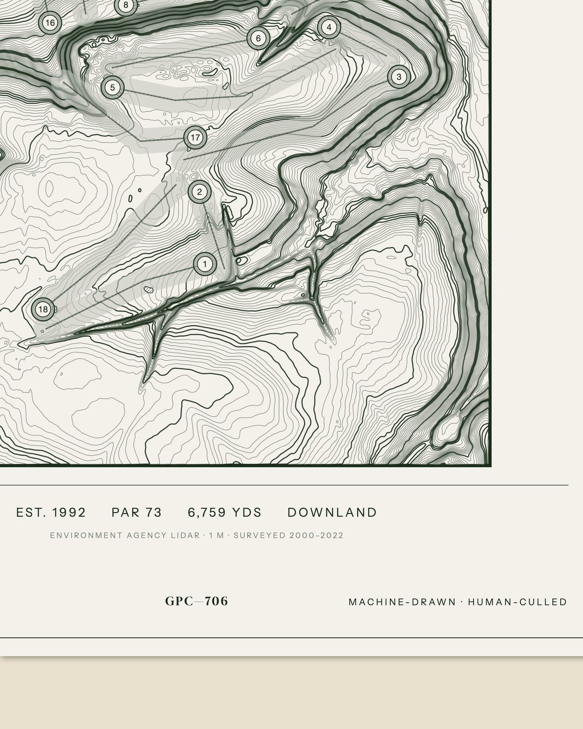 Erlestoke, Wiltshire print, data strip and edition mark