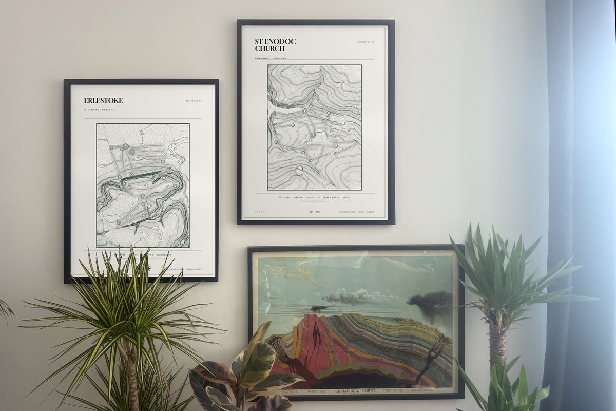 Erlestoke, Wiltshire and  prints, framed, gallery wall