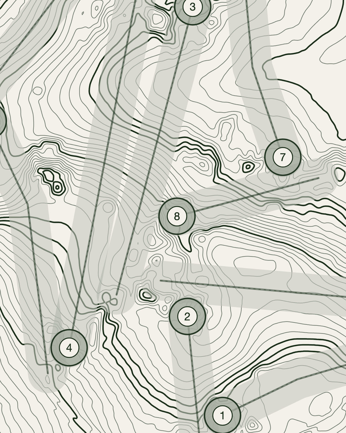 Ferrybridge, Yorkshire print, contour detail