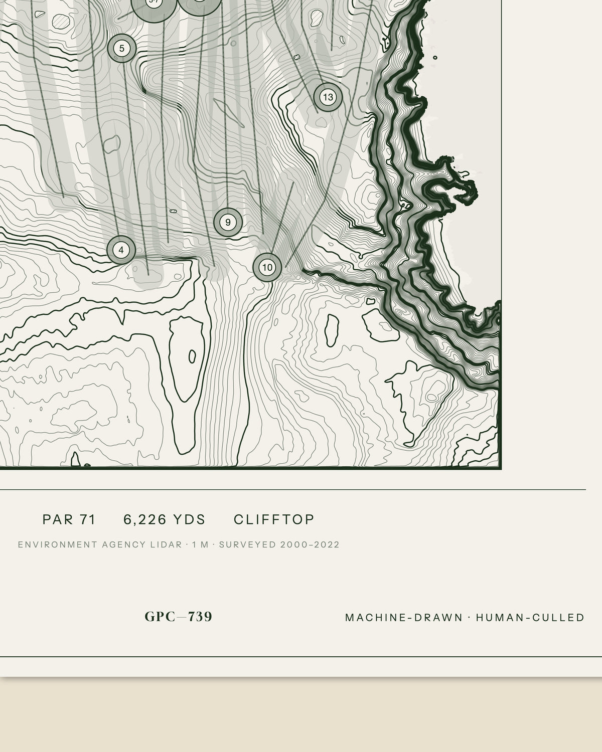 Flamborough Head, Yorkshire print, data strip and edition mark