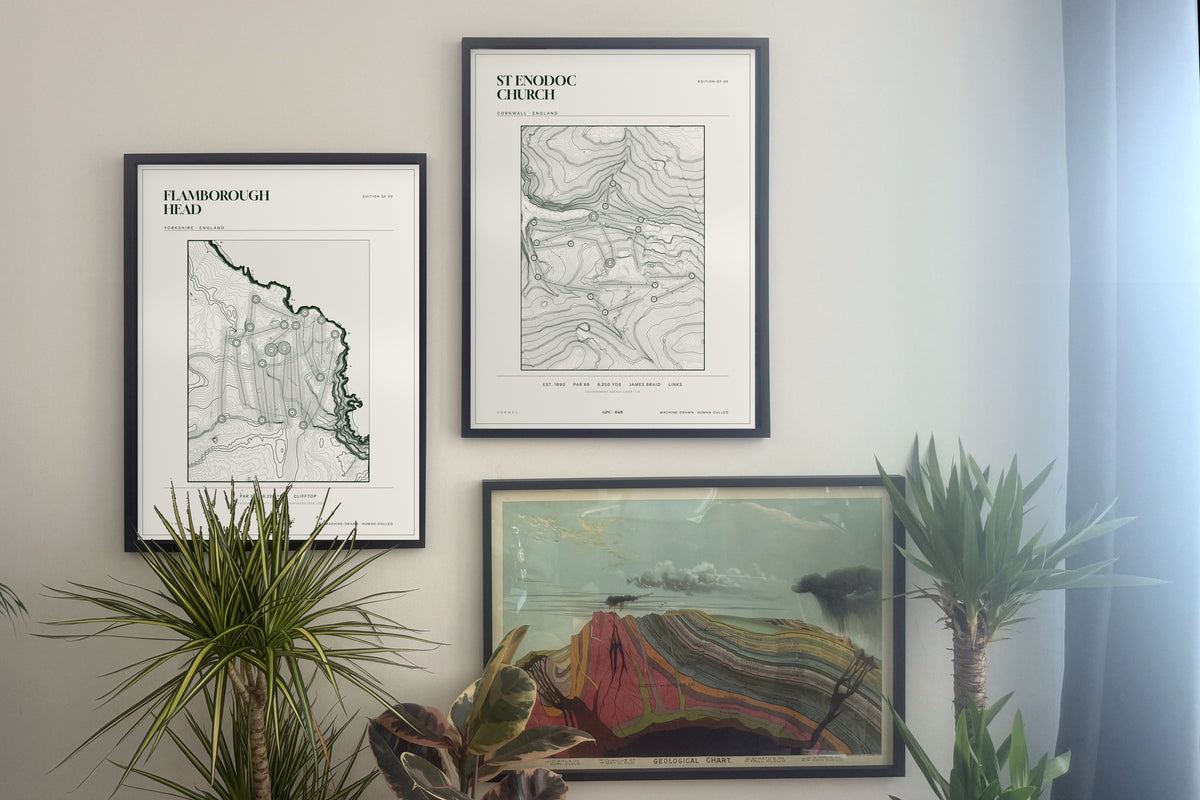 Flamborough Head, Yorkshire and  prints, framed, gallery wall