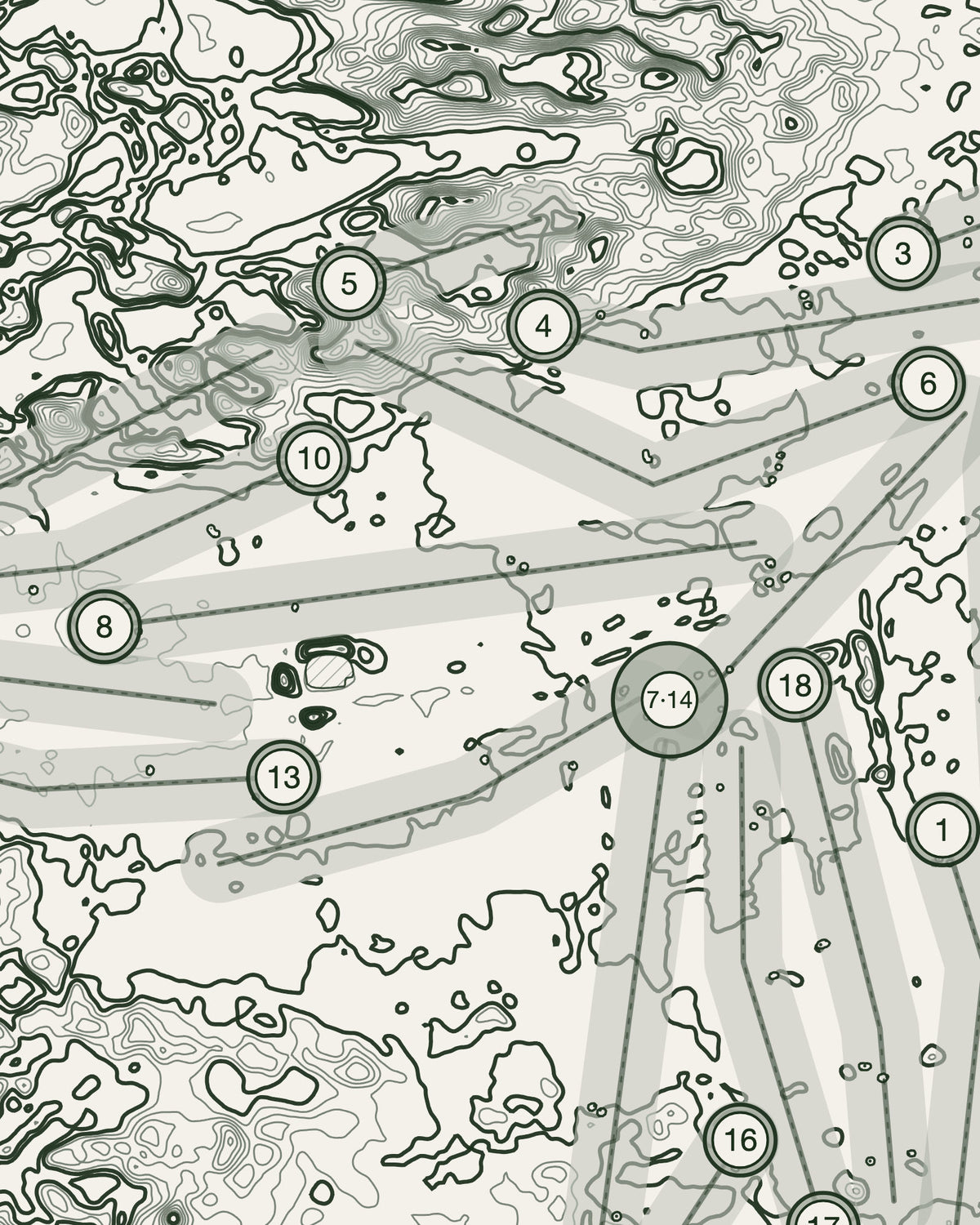 Formby, Lancashire print, contour detail