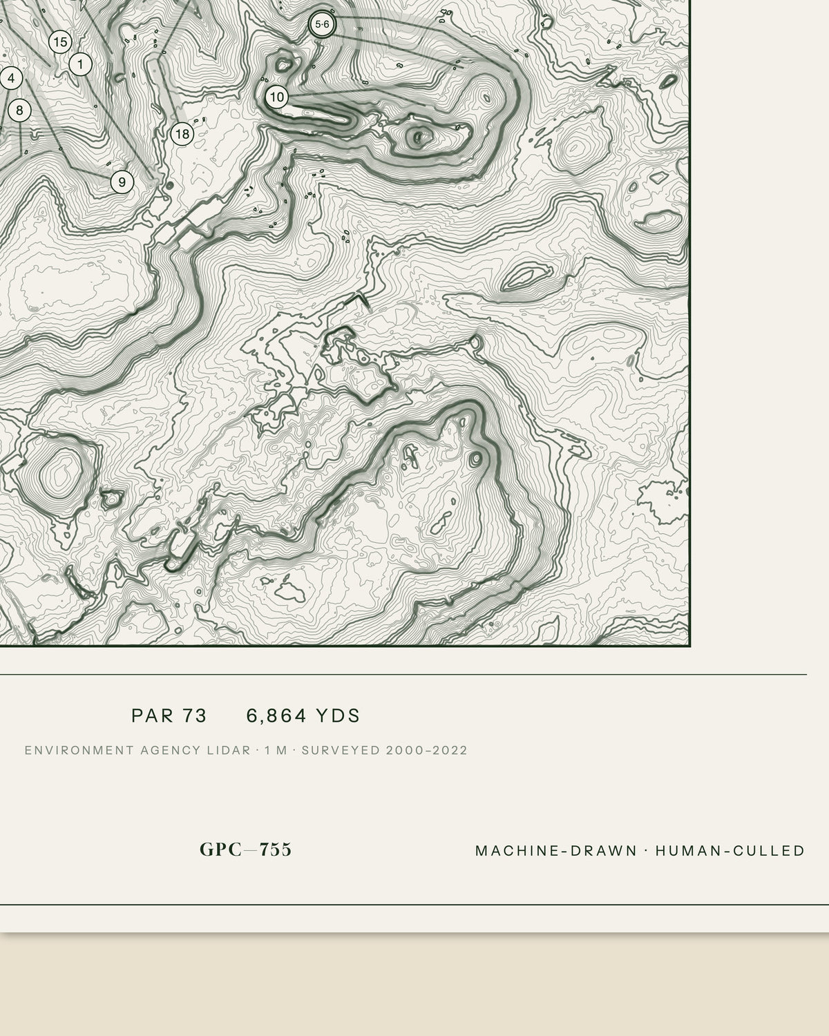 Foxhills, Surrey print, data strip and edition mark