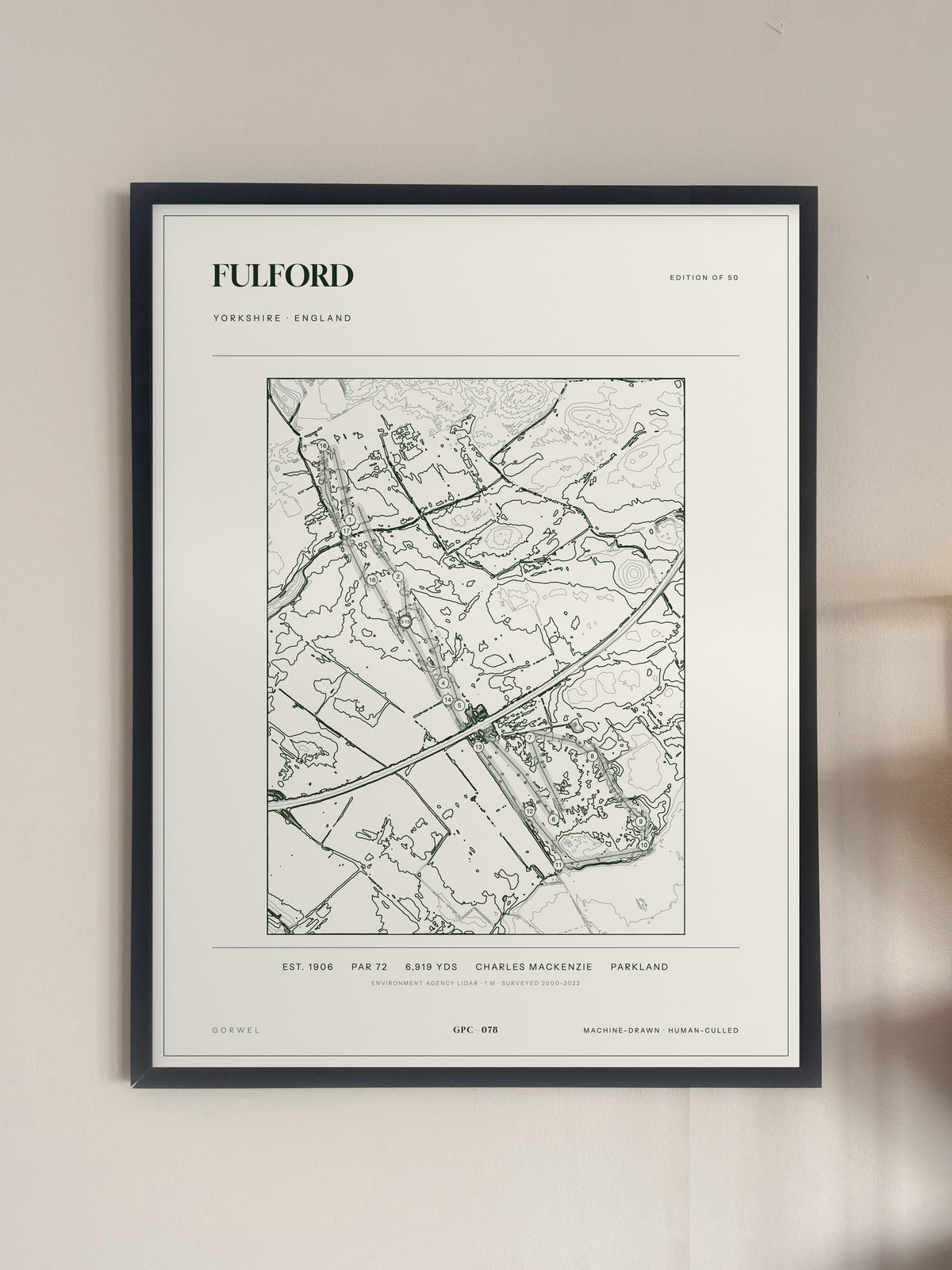 Fulford, Yorkshire print, framed, on a wall