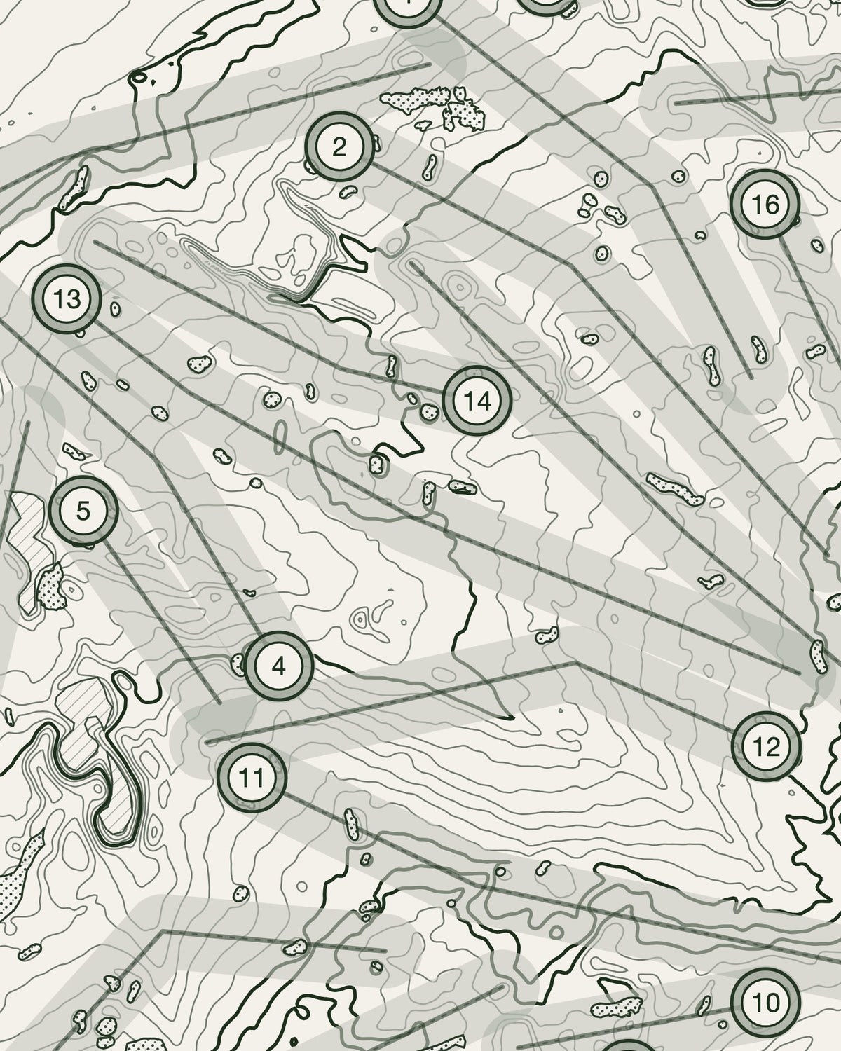 Ganton, Yorkshire print, contour detail